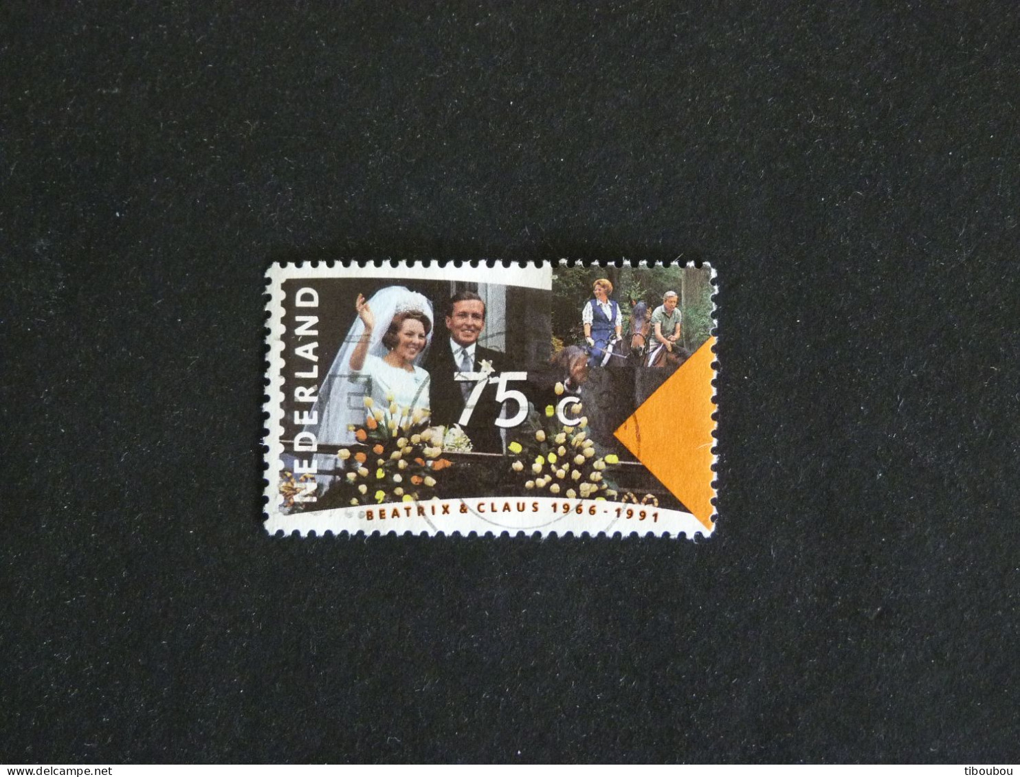 PAYS BAS NEDERLAND YT 1370 OBLITERE - MARIAGE REINE BEATRIX ET PRINCE CLAUS - Usati