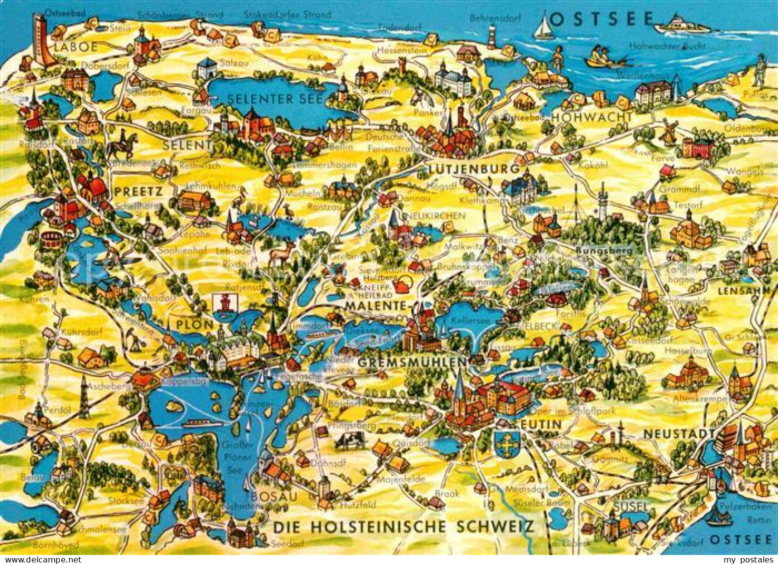 72891249 Holsteinische Schweiz Gebietskarte Holsteinische Schweiz - Te Identificeren