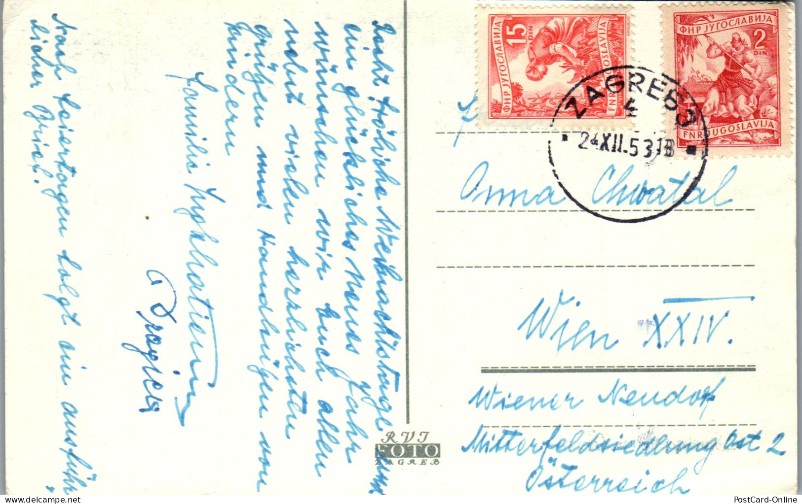 51711 - Kroatien - Zagreb , Sretna Nova Godina - Gelaufen 1953 - Kroatien