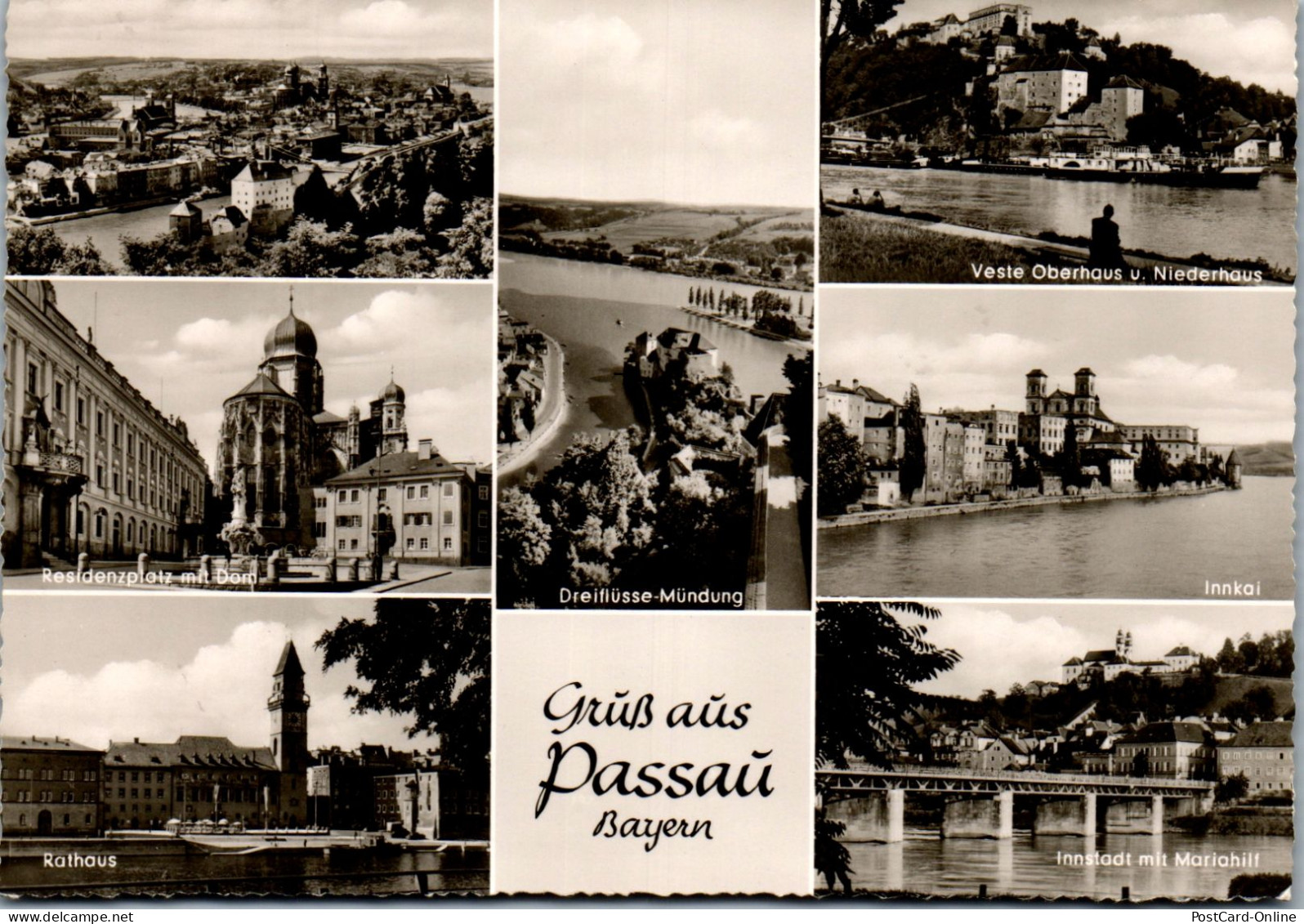 51697 - Deutschland - Passau , Mehrbildkarte - Gelaufen 1955 - Passau