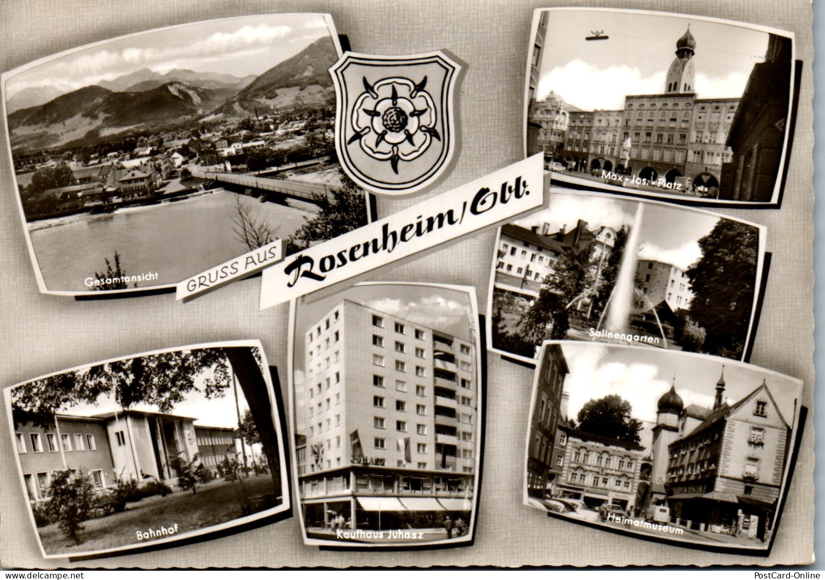 51696 - Deutschland - Rosenheim , Bahnhof , Kaufhaus Juhasz , Salinengarten - Gelaufen 1963 - Rosenheim