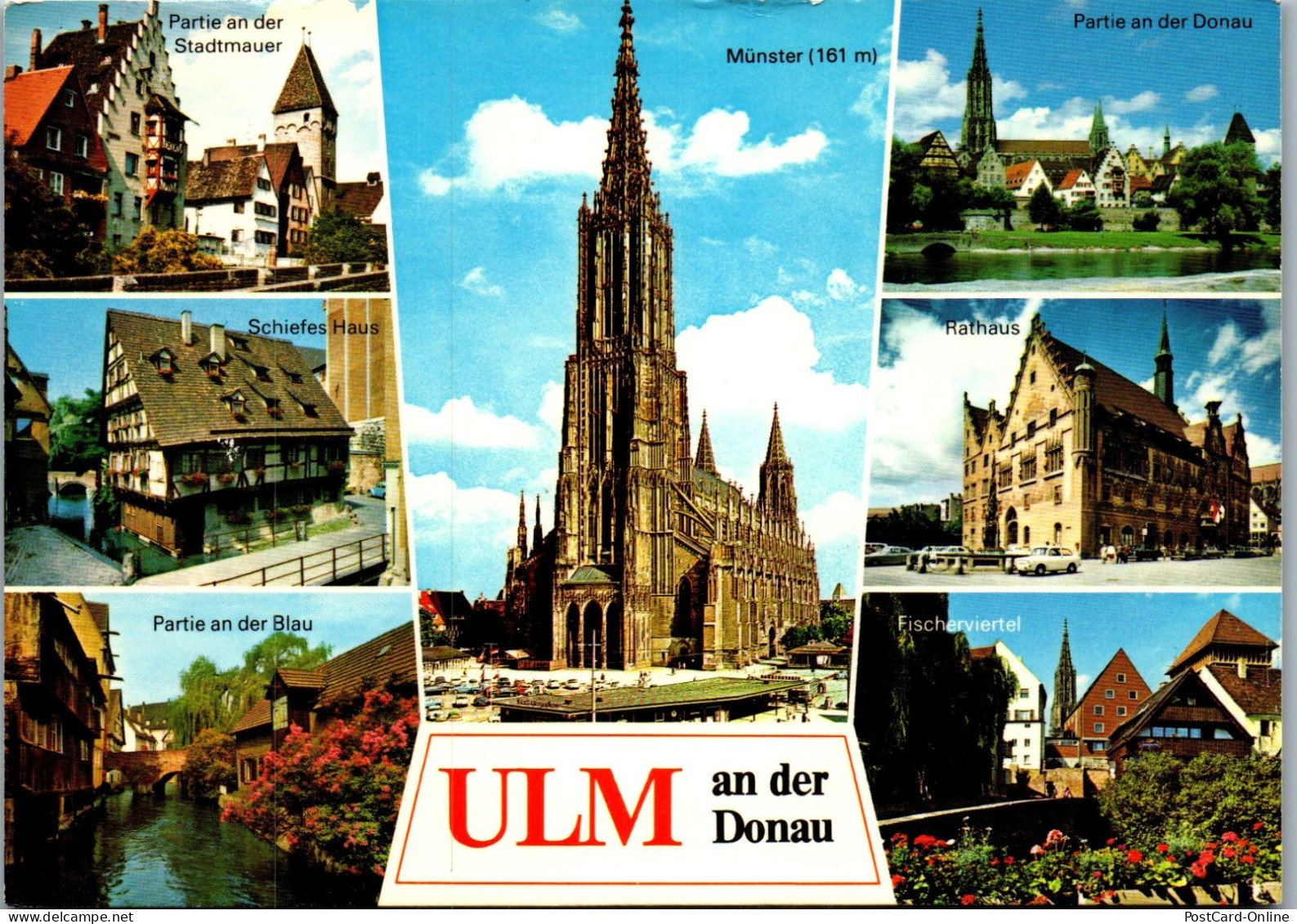 51646 - Deutschland - Ulm , Partie An Der Blau , Fischerviertel , Schiefes Haus , Mehrbildkarte - Gelaufen 1982 - Ulm