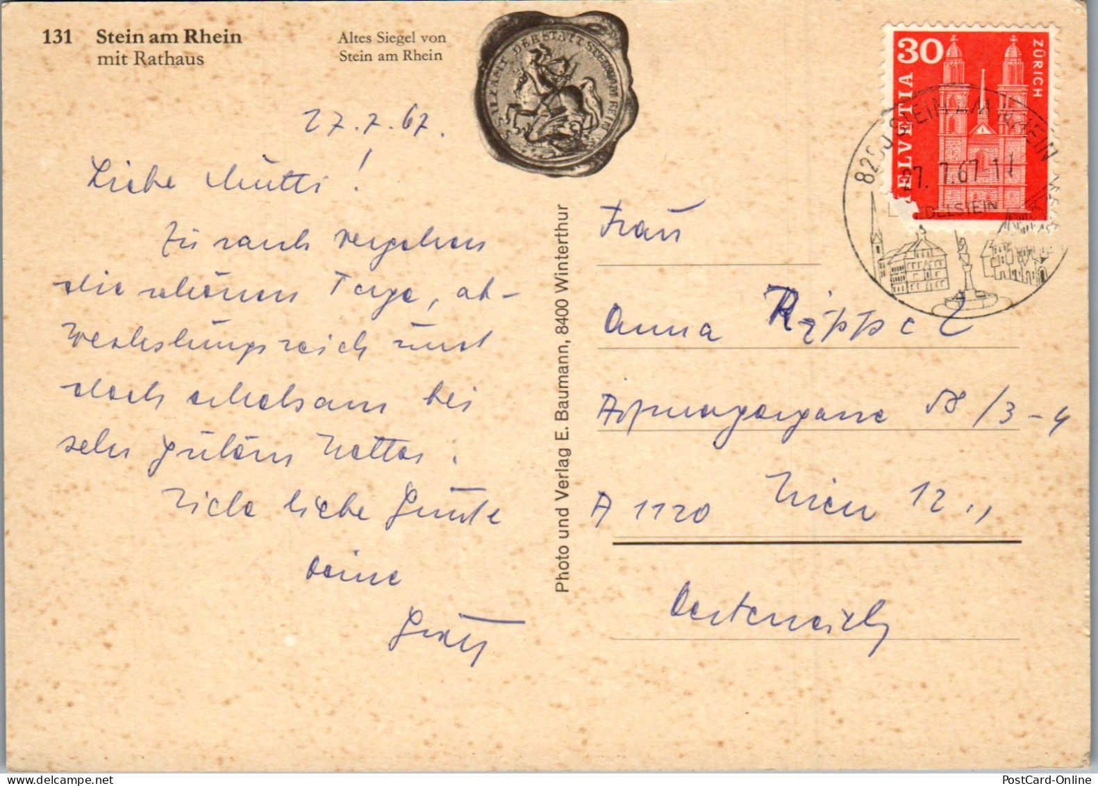 51640 - Deutschland - Stein Am Rhein , Rathaus - Gelaufen 1967 - Other & Unclassified