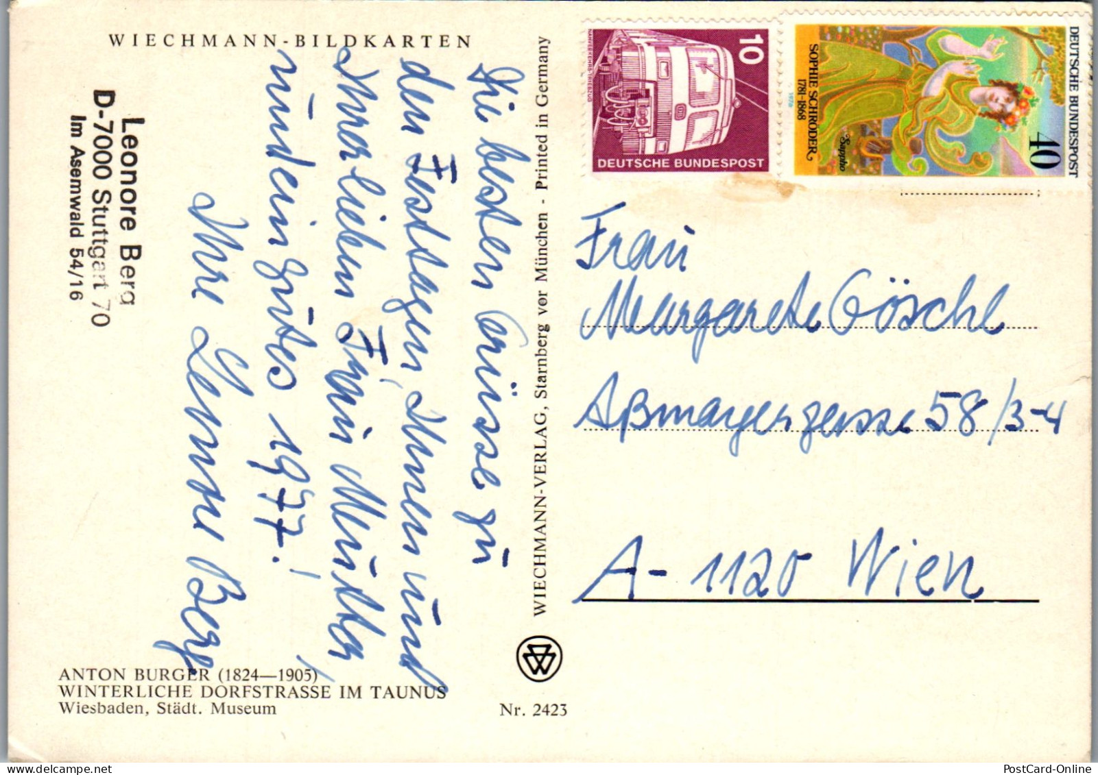 51633 - Deutschland - Taunus , Anton Burger , Winterliche Dorfstraße Im Taunus - Gelaufen  - Autres & Non Classés