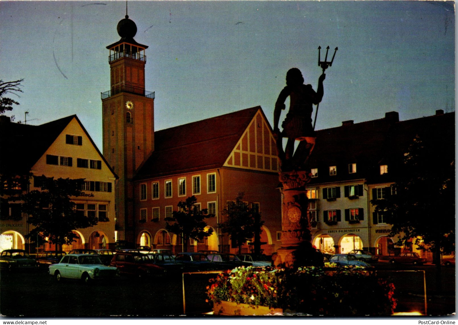 51613 - Deutschland - Freudenstadt , Rathaus Und Neptunbrunnen - Gelaufen 1982 - Freudenstadt