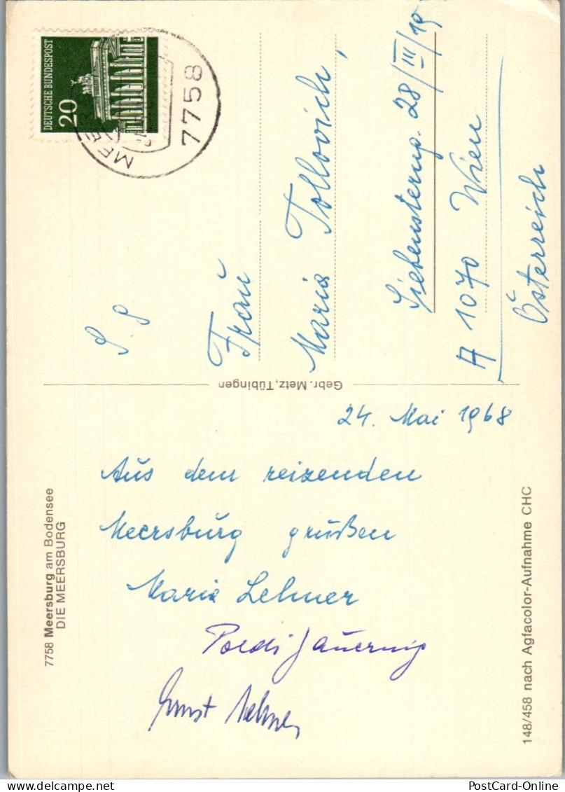 51568 - Deutschland - Meersburg , Am Bodensee , Die Meersburg - Gelaufen 1968 - Meersburg