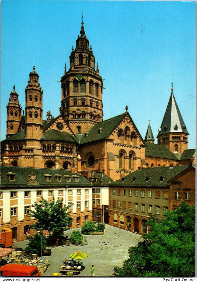 51555 - Deutschland - Mainz , Am Rhein , Dom Mit Leichhof - Gelaufen 1992 - Mainz