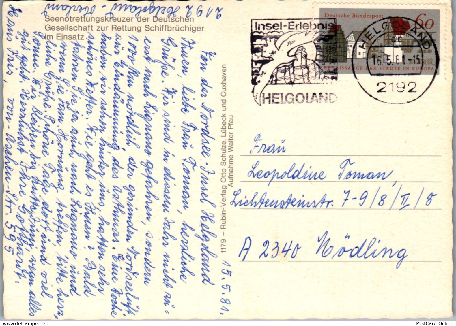 51551 - Deutschland - Helgoland , Seenotrettungskreuzer Der Deutschen Rettung Schiffbrüchiger - Gelaufen 1981 - Other & Unclassified