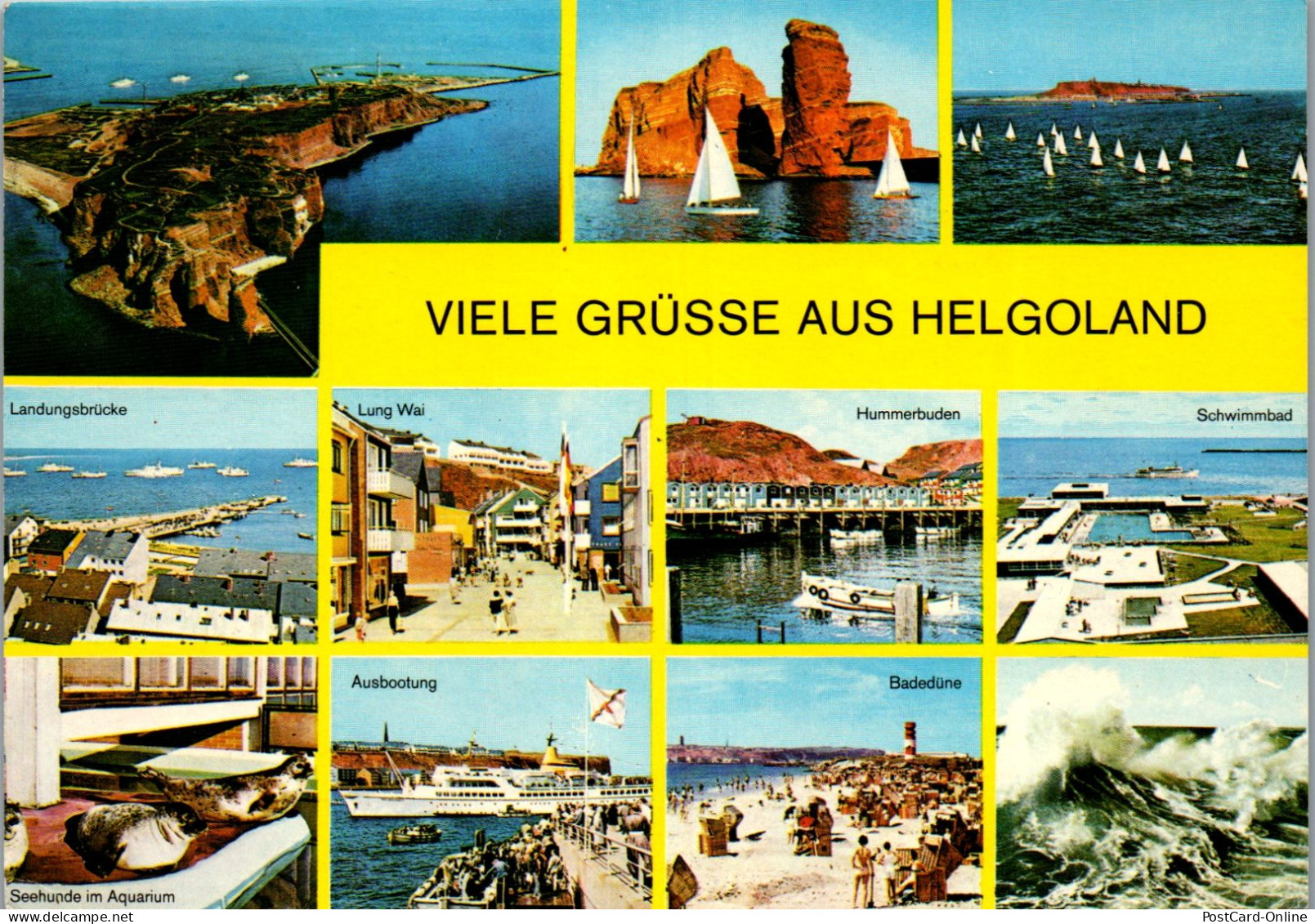 51552 - Deutschland - Helgoland , Badedüne , Lung Wai , Schwimmbad , Hummerbuden - Gelaufen 1976 - Helgoland