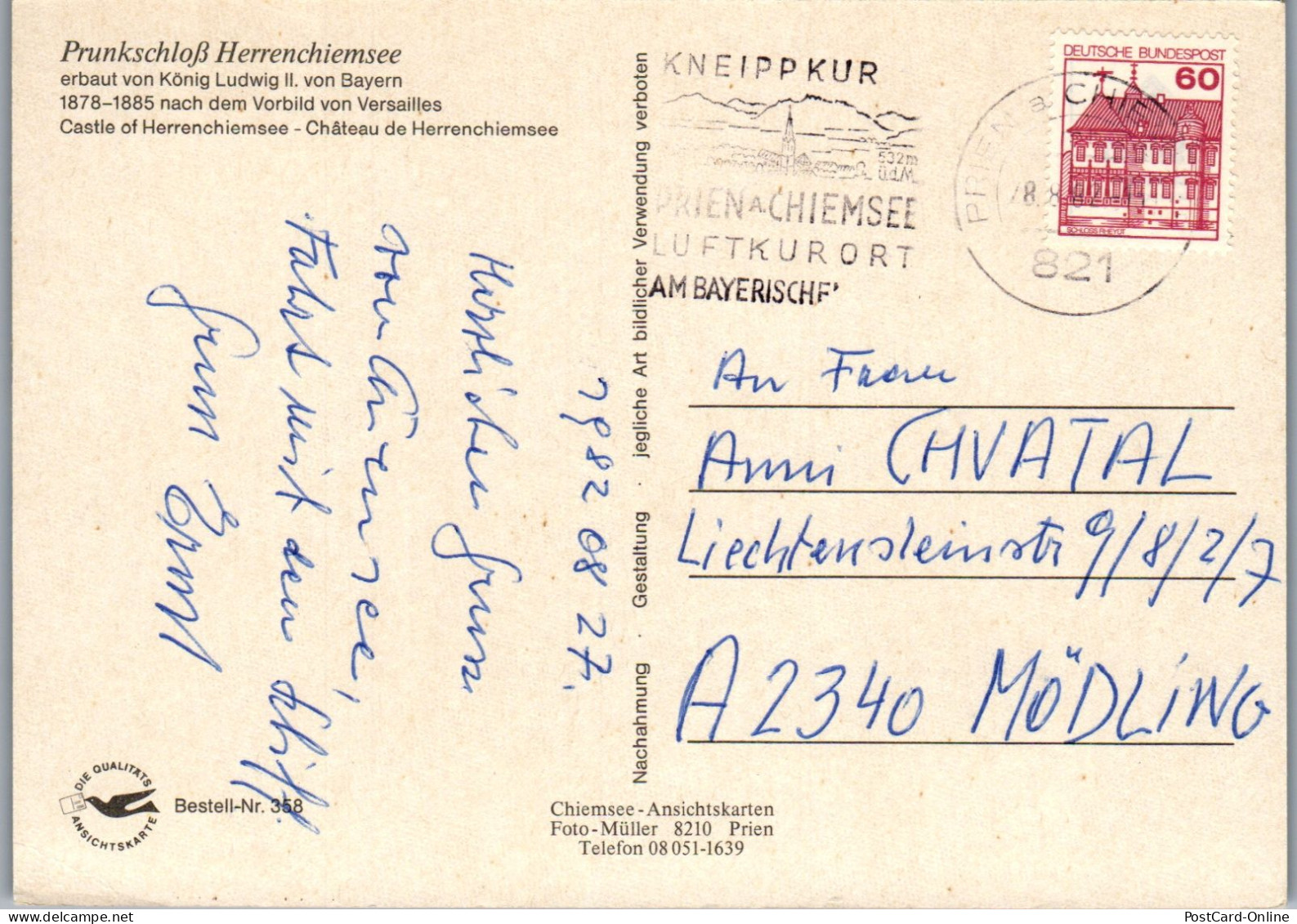 51540 - Deutschland - Herrenchiemsee , Mehrbildkarte - Gelaufen 1982 - Chiemgauer Alpen