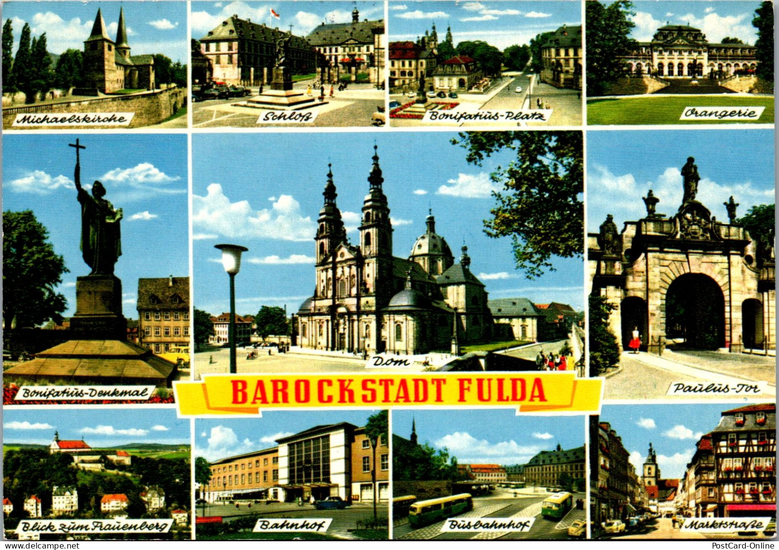 51511 - Deutschland - Fulda , Bahnhof , Busbahnhof , Marktstraße , Mehrbildkarte - Gelaufen 1977 - Fulda