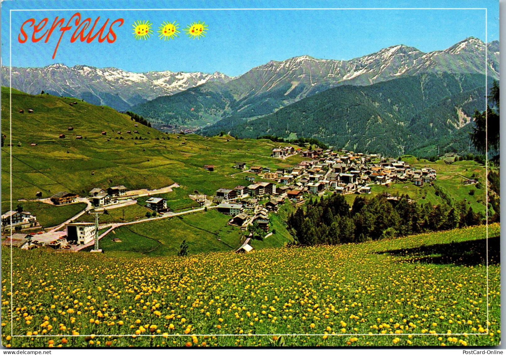 51500 - Tirol - Serfaus , Panorama , Sonnenterrasse , Oberinntal - Gelaufen 1987 - Landeck