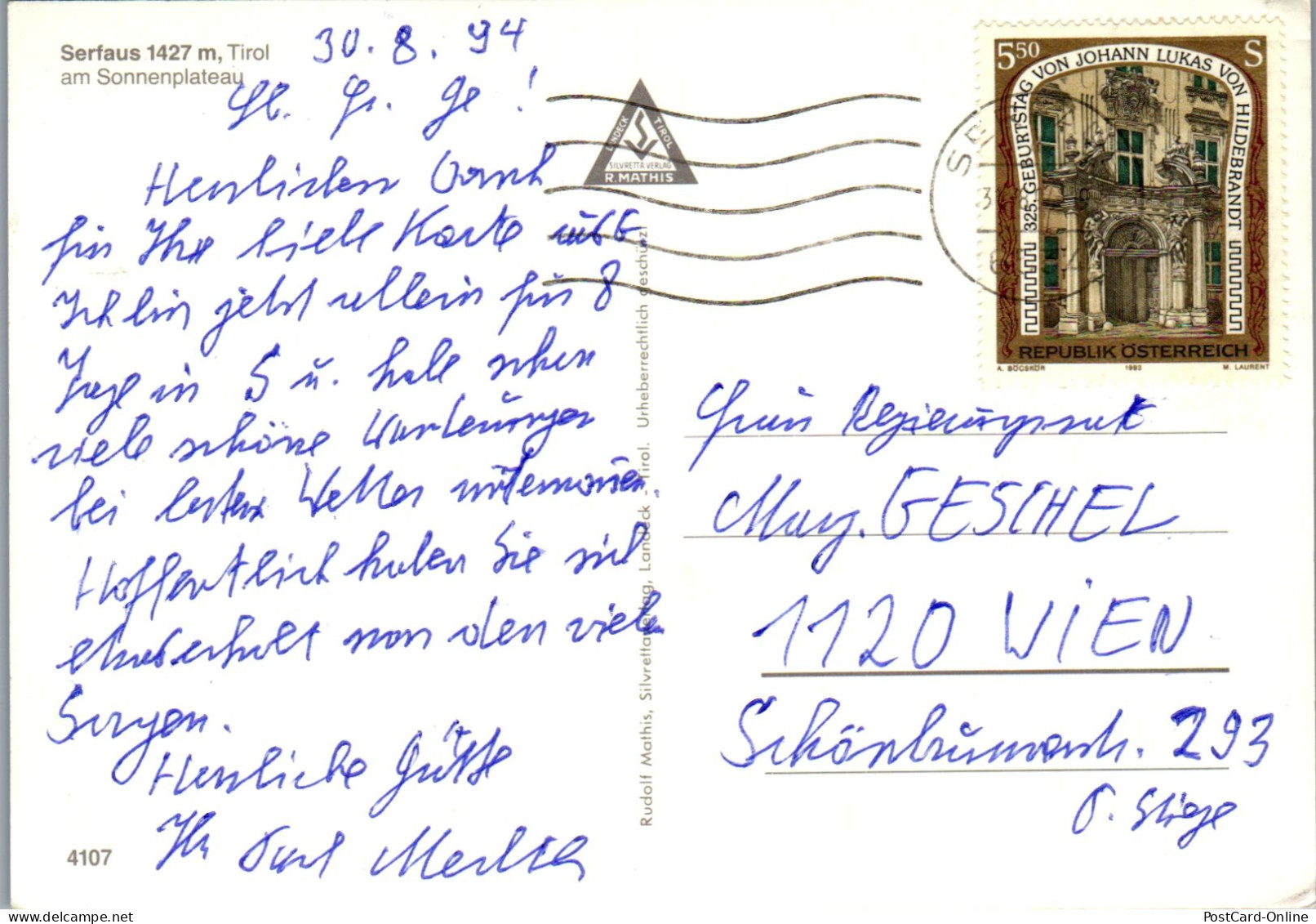 51505 - Tirol - Serfaus , Mehrbildkarte - Gelaufen 1994 - Landeck