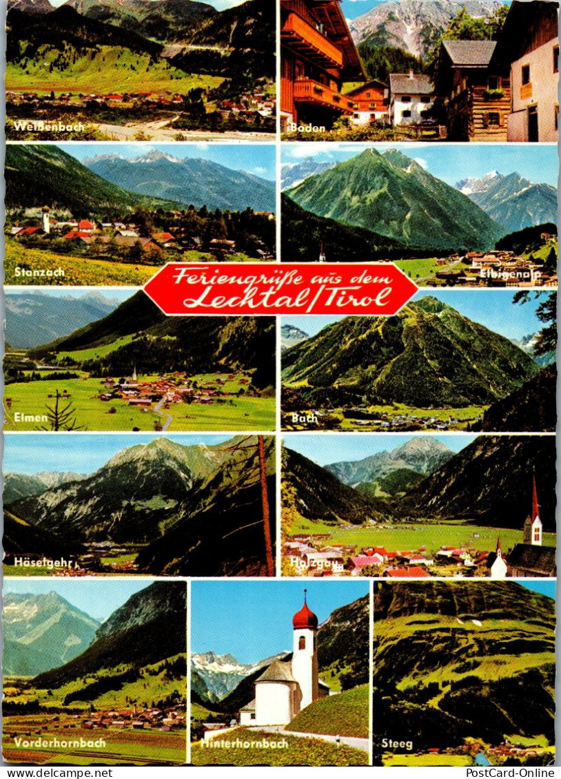 51490 - Tirol - Lechtal , Stanzbach , Elmen , Häsetgehr , Holzgau , Bath , Hinterhornbach - Gelaufen  - Lechtal