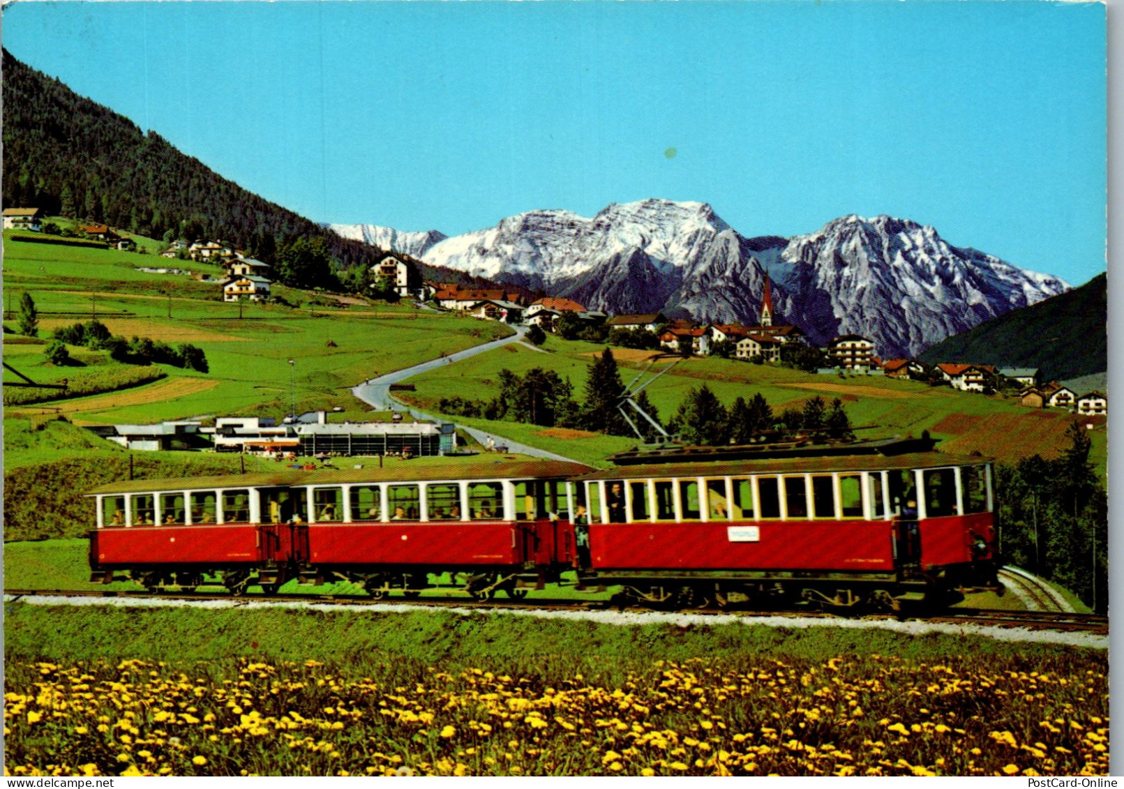 51473 - Tirol - Stubaital , Stubaitalbahn Bei Fulpmes Mit Freischwimmbad - Gelaufen 1985 - Neustift Im Stubaital