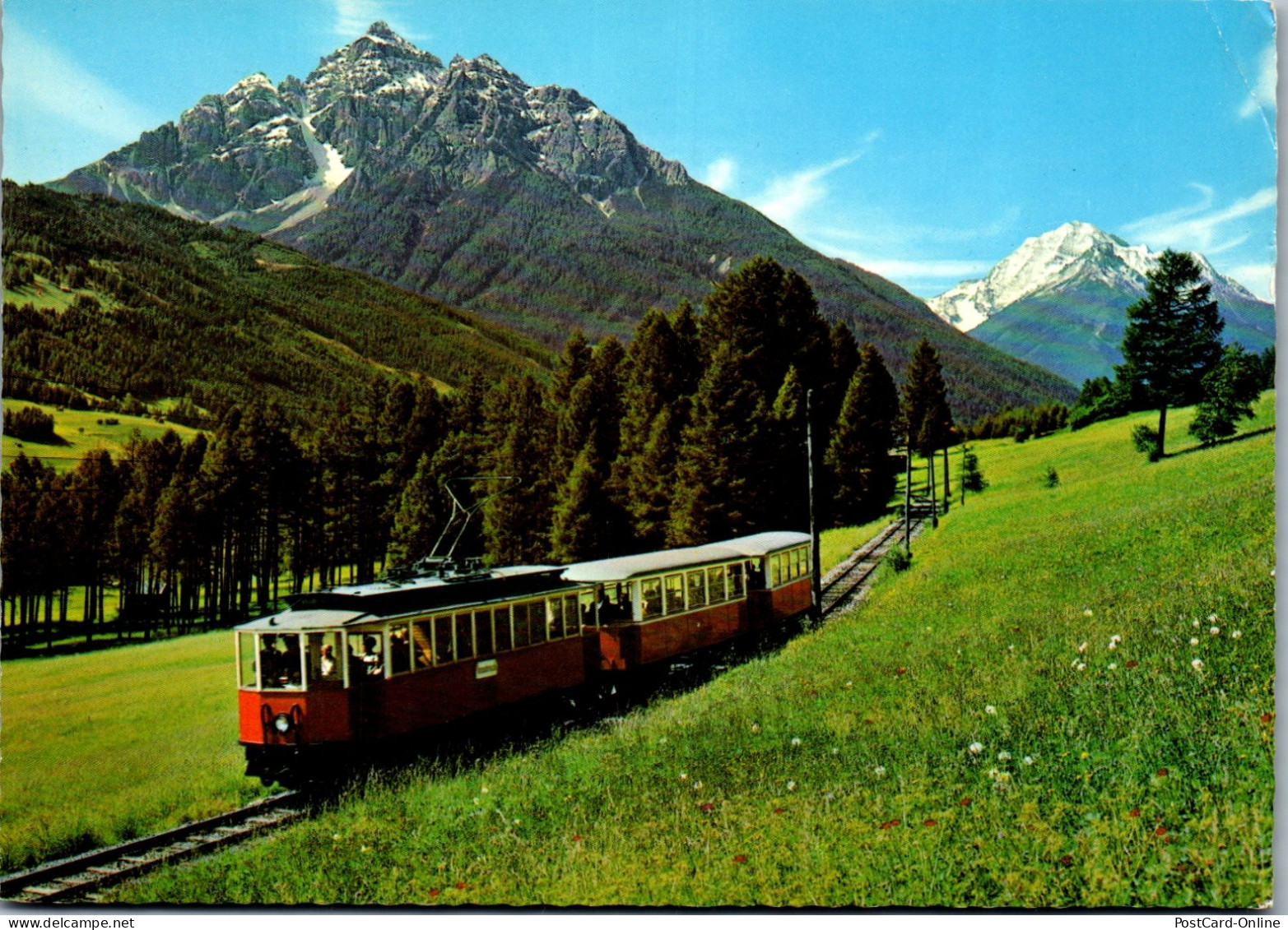 51457 - Tirol - Stubaital , Stubaitalbahn Mit Serles Und Habicht - Gelaufen 1973 - Neustift Im Stubaital