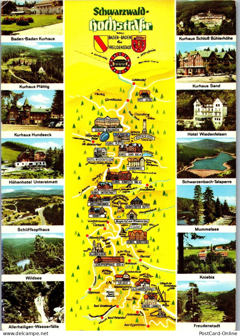 51450 - Deutschland - Schwarzwald , Hochstraße , Landkarte , Mehrbildkarte - Gelaufen 1981 - Other & Unclassified