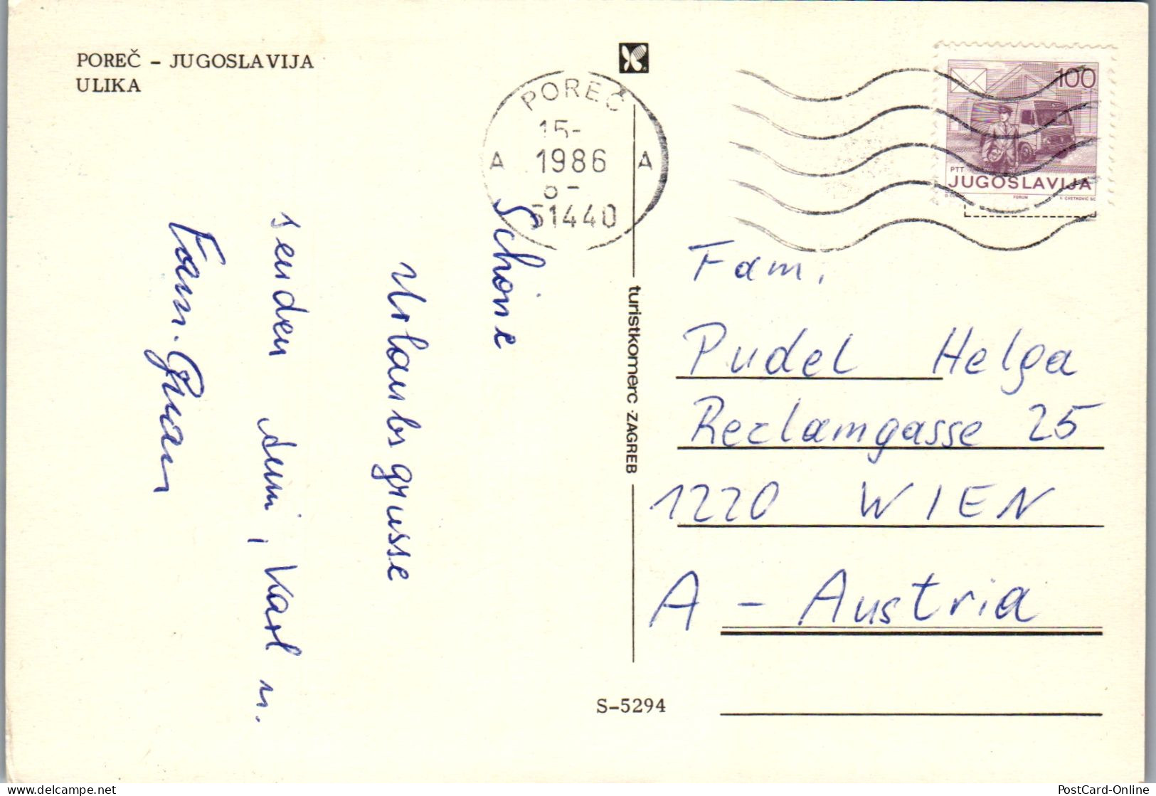 51383 - Kroatien - Porec , Ulika , FKK , Camping , Plava Laguna - Gelaufen 1986 - Croatia