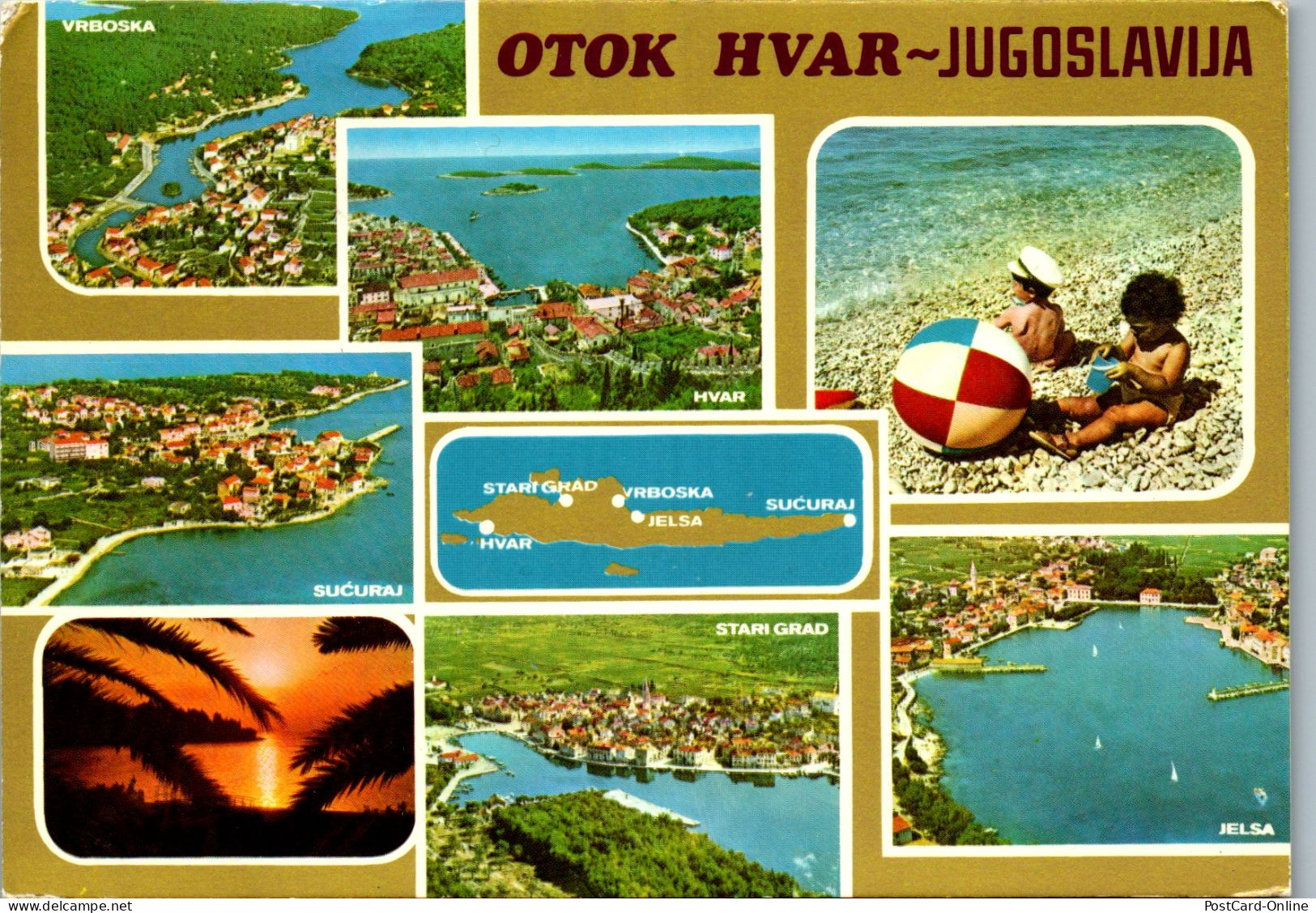 51335 - Kroatien - Otok Hvar , Vrboska , Sucuraj , Stari Grad , Jelsa , Mehrbildkarte - Gelaufen  - Kroatien
