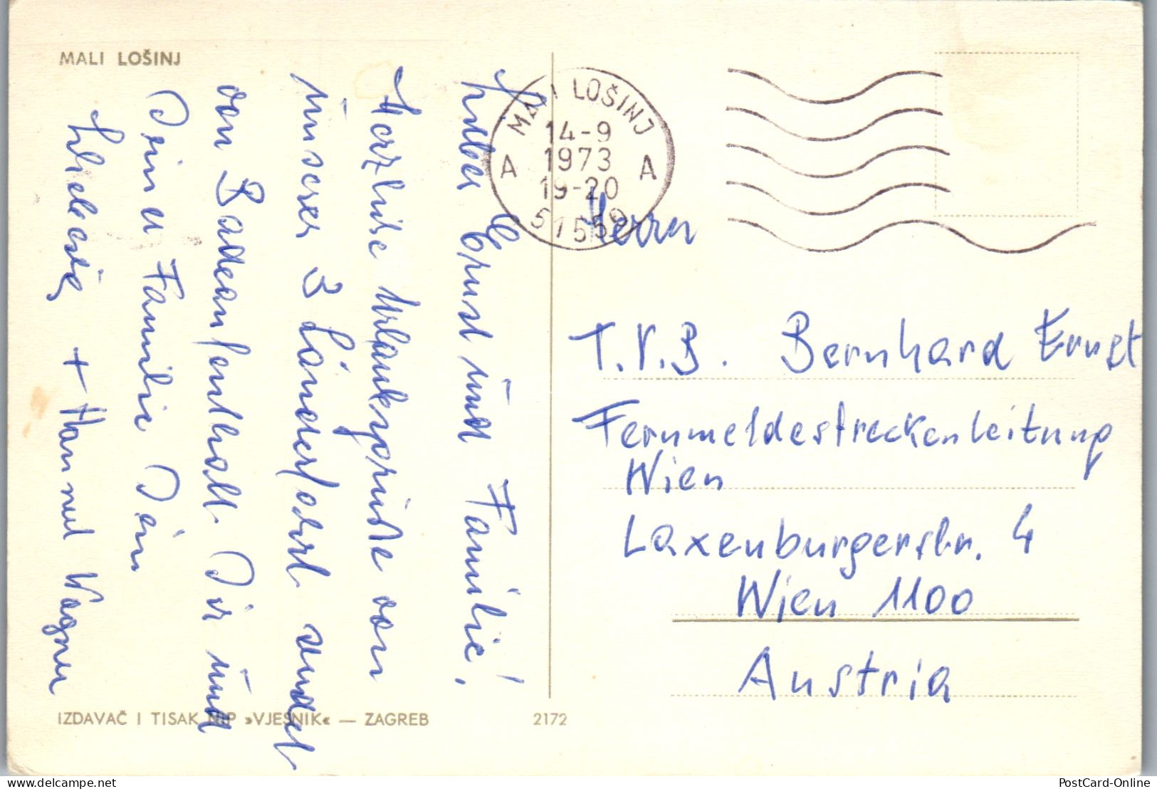 51299 - Kroatien - Mali Losinj , Camping , Mehrbildkarte - Gelaufen 1973 - Kroatien