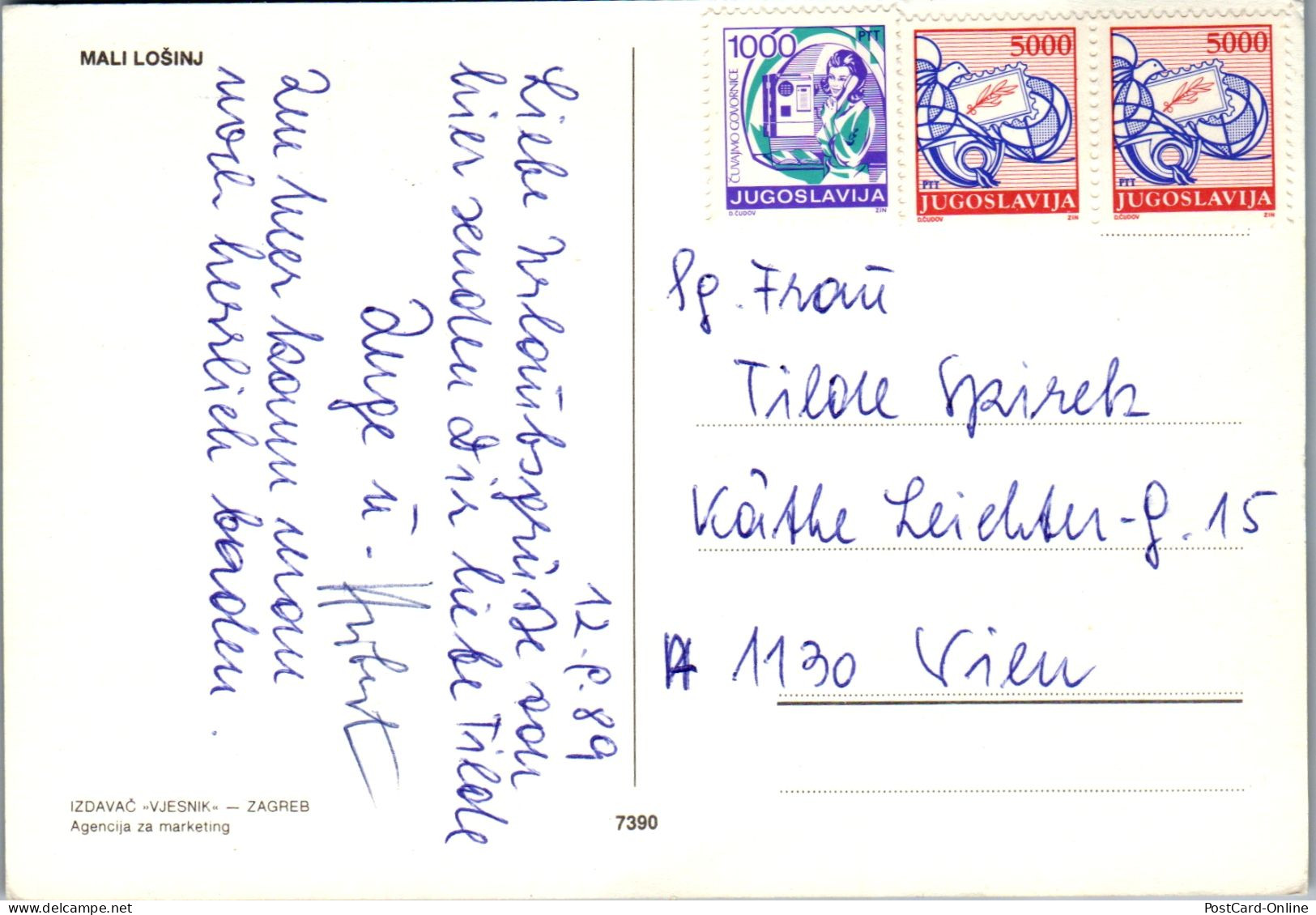 51292 - Kroatien - Mali Losinj , Mehrbildkarte - Gelaufen 1989 - Croazia