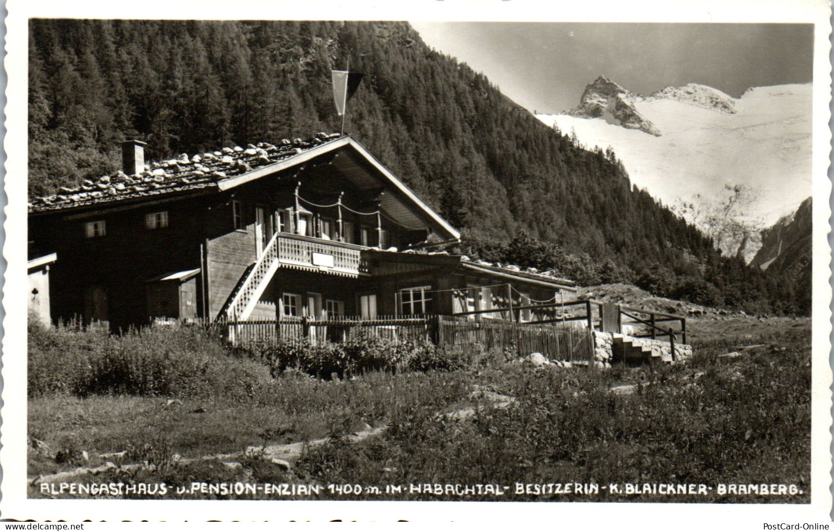51979 - Salzburg - Habachtal , Alpengasthaus Gasthaus Pension Enzian , K. Blaickner Bramberg - Nicht Gelaufen  - Neukirchen Am Grossvenediger