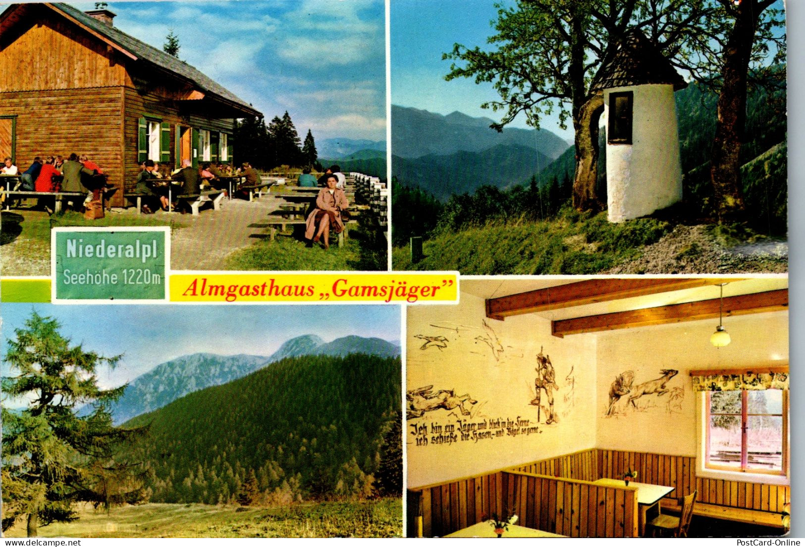 51943 - Steiermark - Neuberg , Niederalpl , Gasthaus Gamsjäger , Paßhöhe Niederalpl - Gelaufen 1978 - Mürzzuschlag