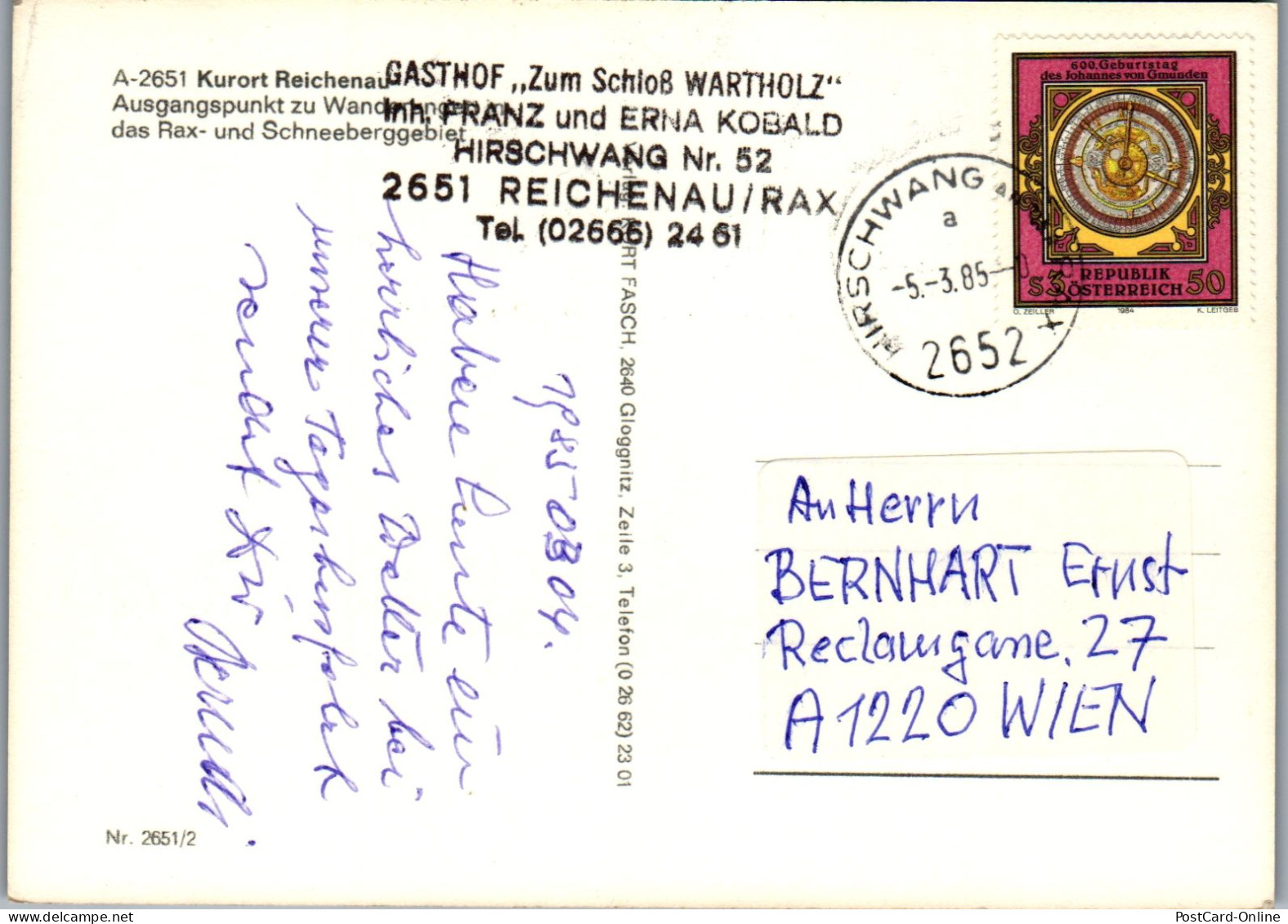 51931 - Niederösterreich - Reichenau , An Der Rax , Mehrbildkarte - Gelaufen 1985 - Raxgebiet