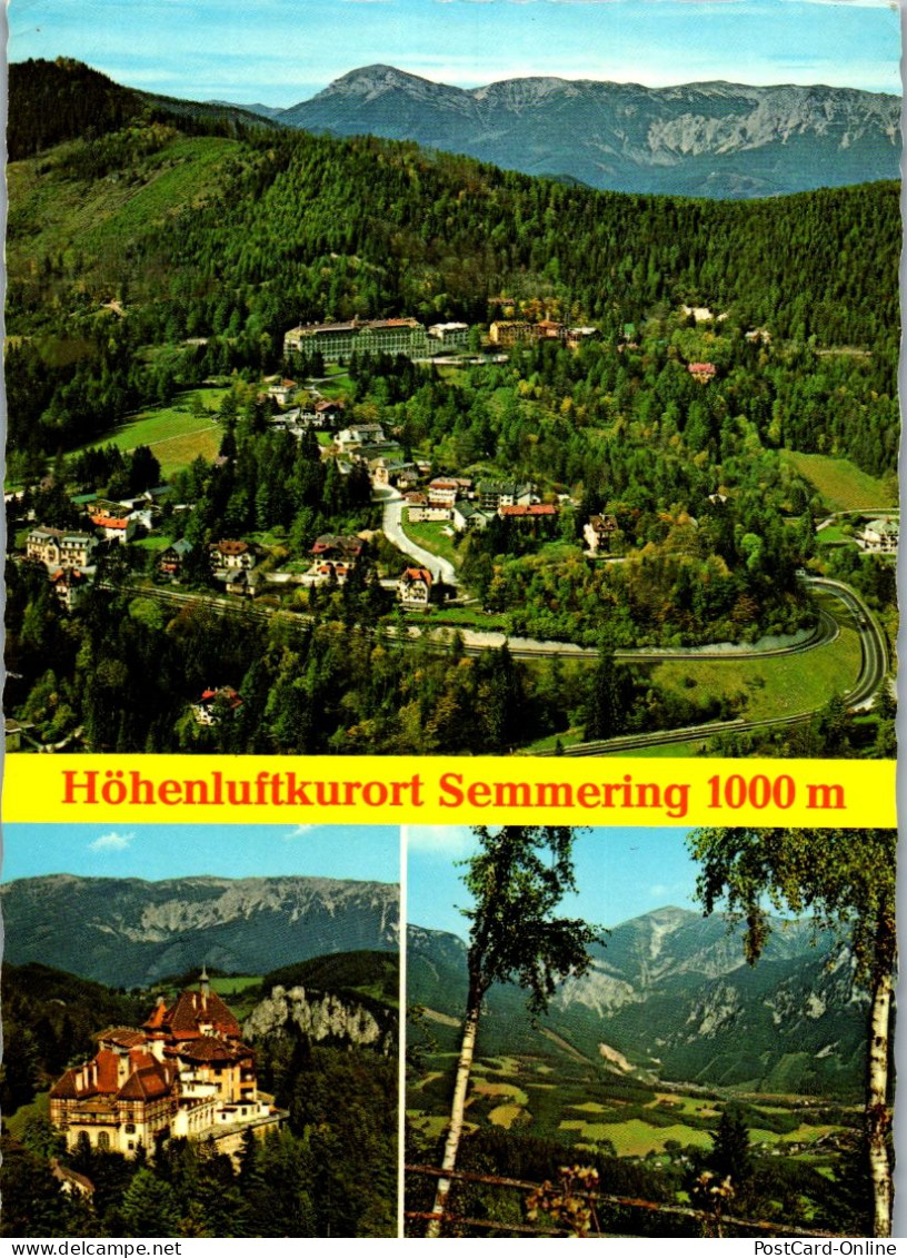 51919 - Niederösterreich - Semmering , Blick Gegen Raxalpe , Südbahnhotel , Schneeberg - Gelaufen 1981 - Semmering