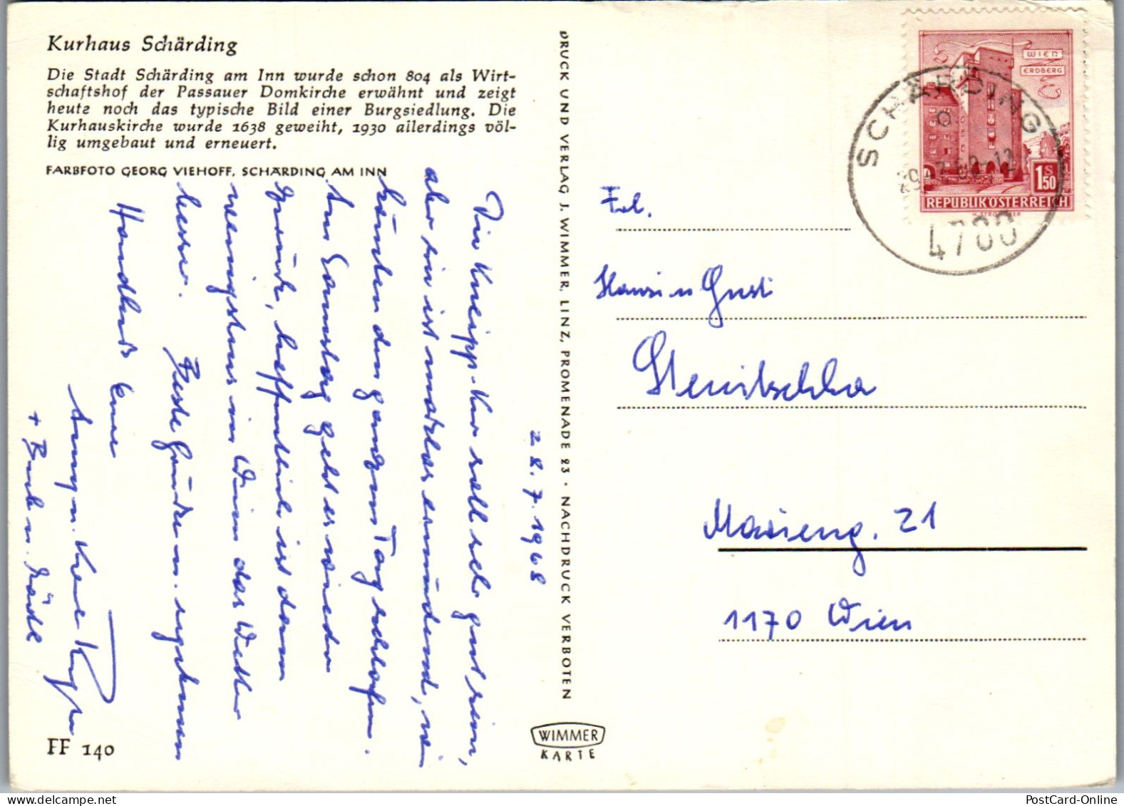 51857 - Oberösterreich - Schärding , Ansicht - Gelaufen 1968 - Schärding