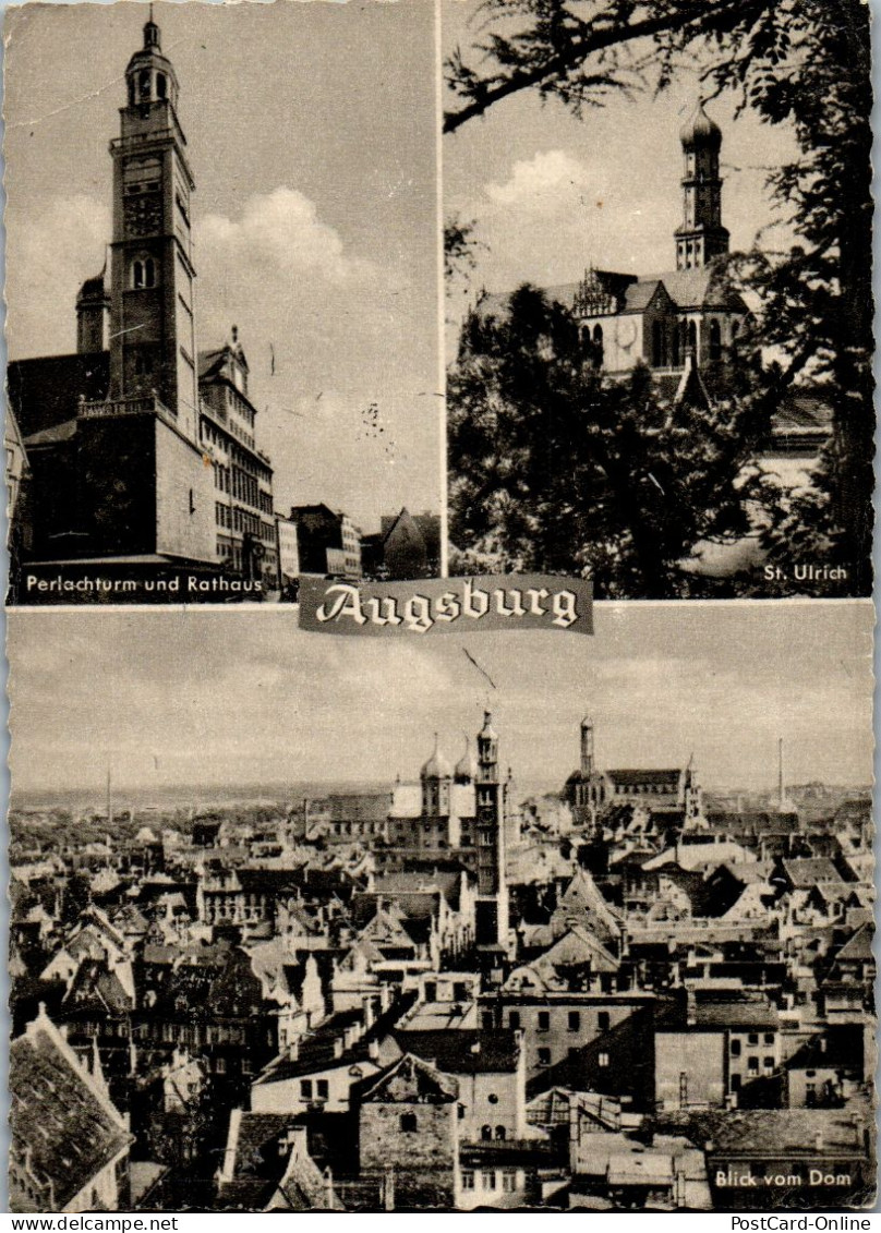 51850 - Deutschland - Augsburg , Perlachturm Und Rathaus , St. Ulrich , Blick Vom Dom - Gelaufen  - Augsburg