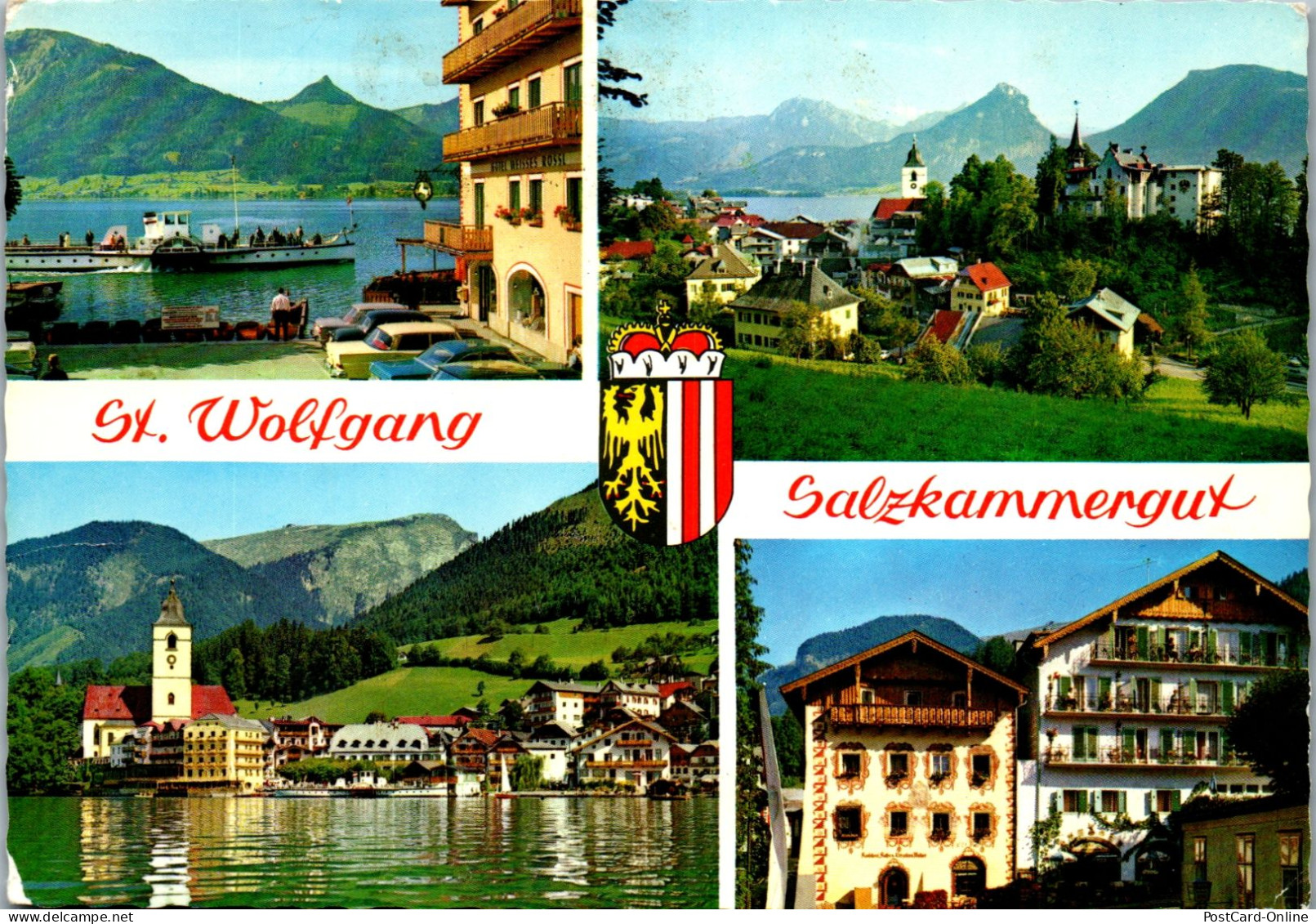 51860 - Oberösterreich - St. Wolfgang , Hotel Weißes Rößl Mit Dampfer Kaiser Franz Josef , Mehrbildkarte - 1971 - St. Wolfgang