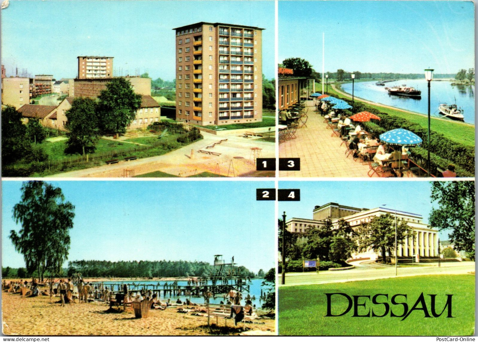 51832 - Deutschland - Dessau , Stadtbad Adria , Kornhaus , Mehrbildkarte - Gelaufen 1971 - Dessau