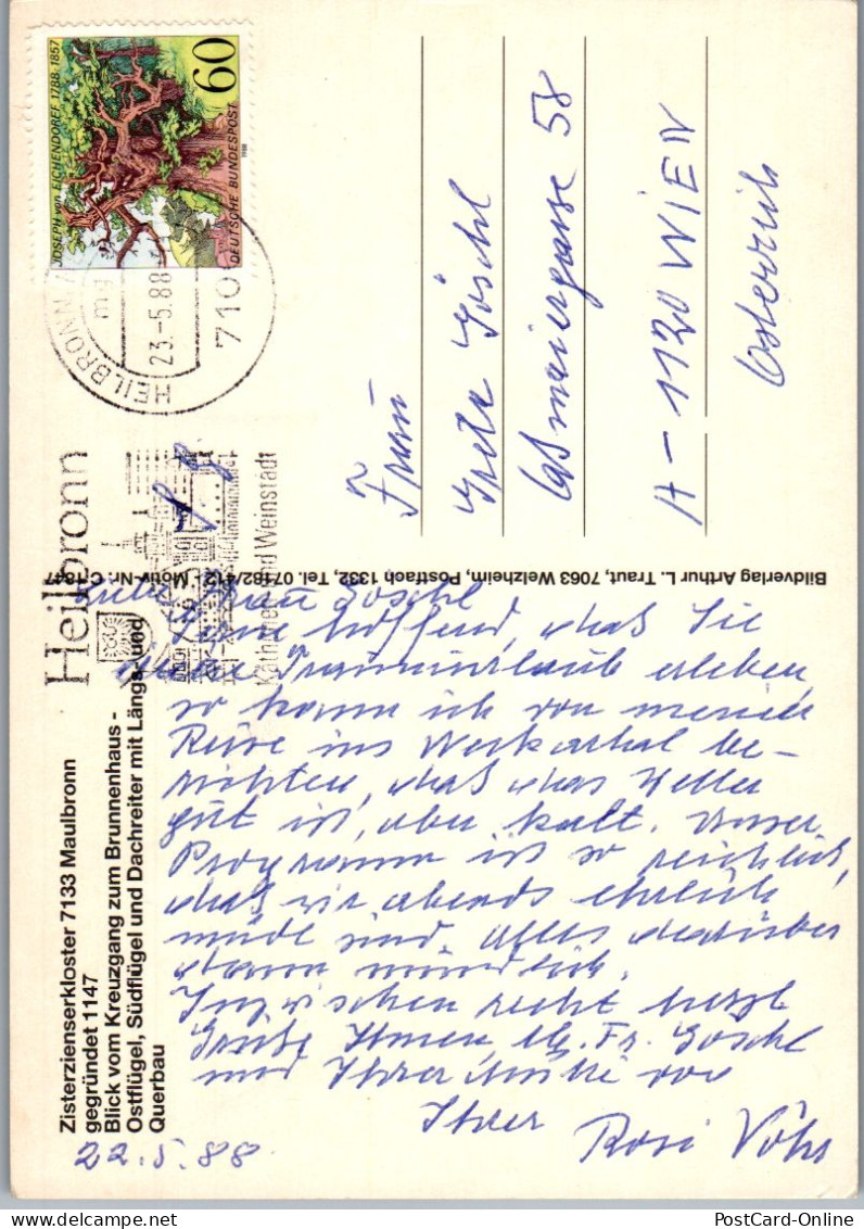 51826 - Deutschland - Maulbronn , Zisterzienserkloster - Gelaufen 1988 - Pforzheim