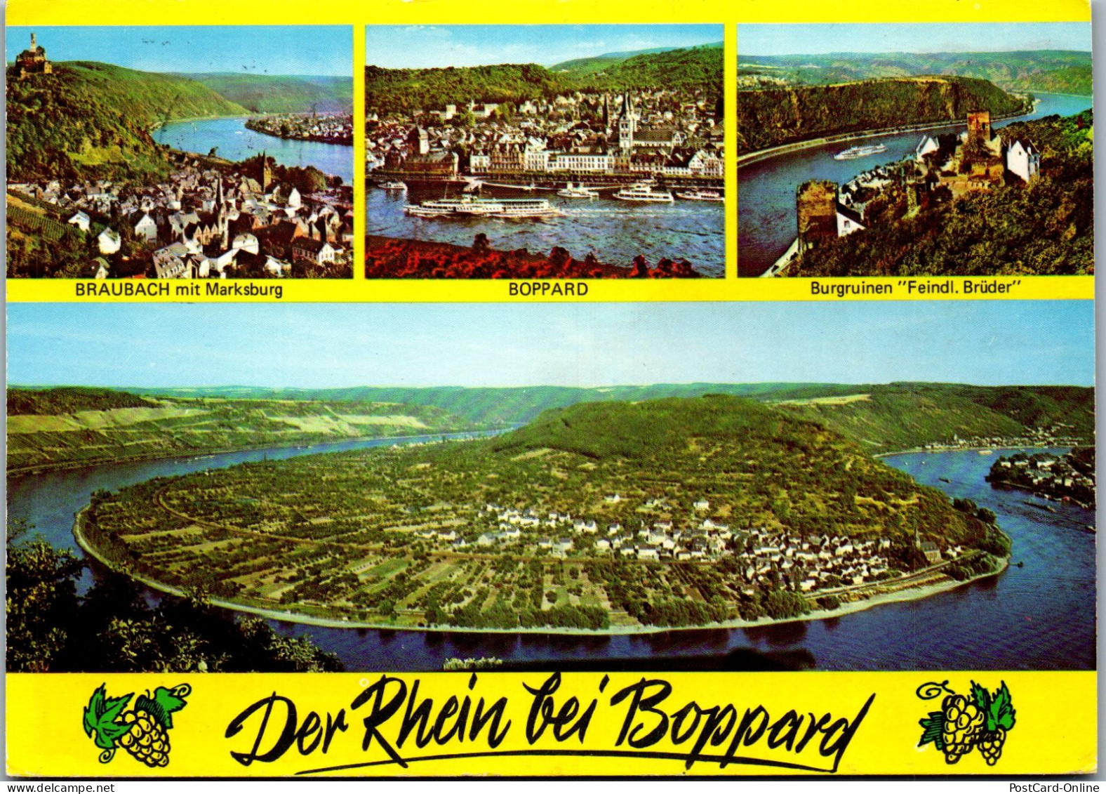 51790 - Deutschland - Boppard , Braubach Mit Marksburg , Burgruinen Feindlicher Brüder - Gelaufen  - Boppard