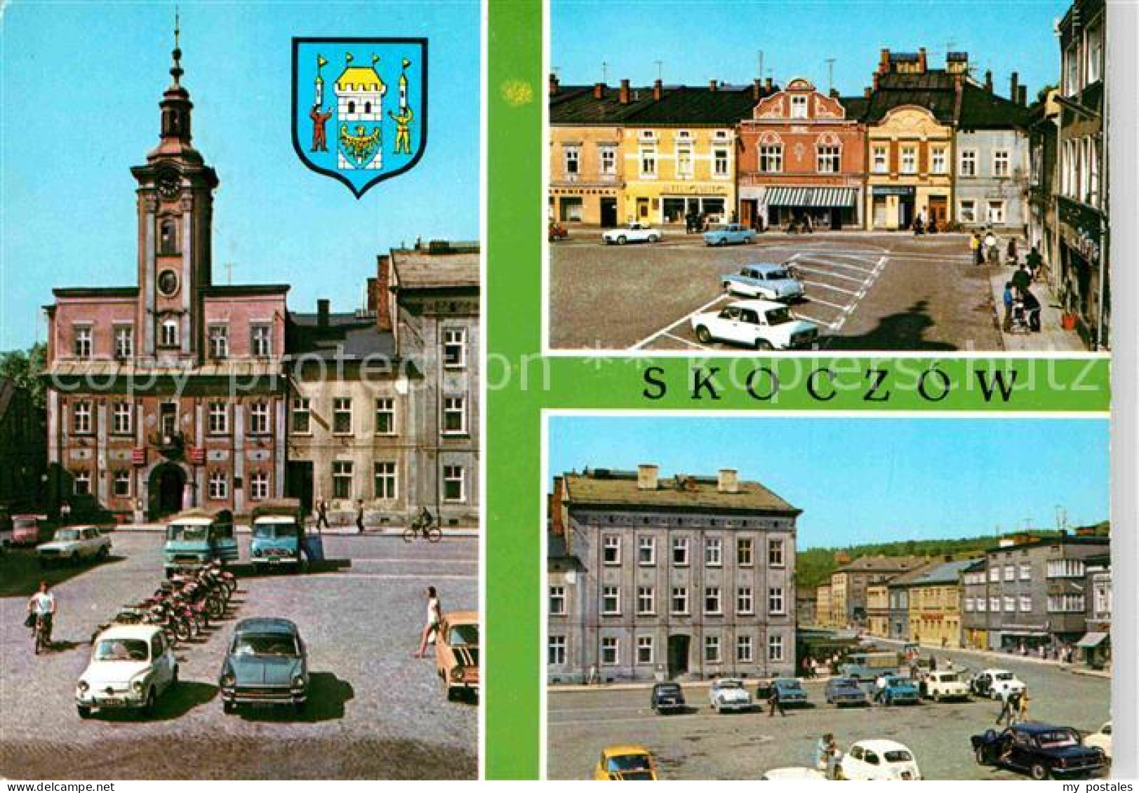 72891128 Skoczow Skotschau Poznobarokowy Ratusz Rynek Ulica Cieszynska Skoczow S - Poland