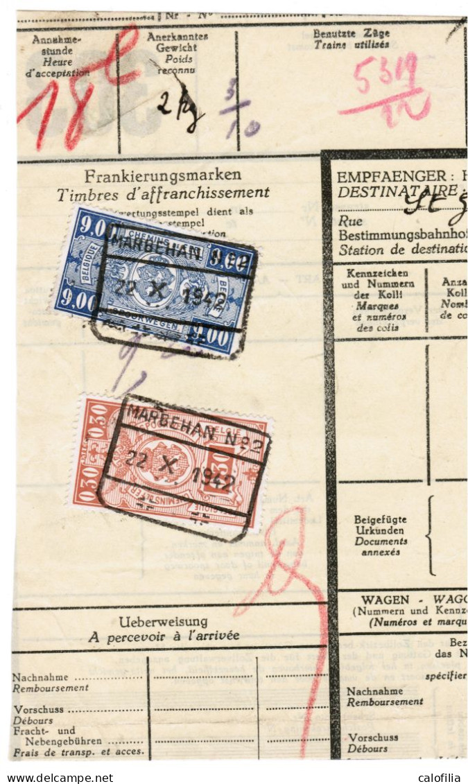 Fragment Bulletin D'expedition, Obliterations Centrale Nettes, MARBEHAN 2 - Gebraucht