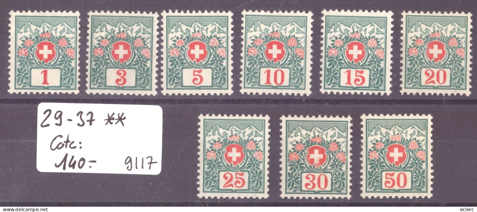 TAXES - No 29-37 ** ( SANS CHARNIERE ) - COTE: 140.- - Postage Due