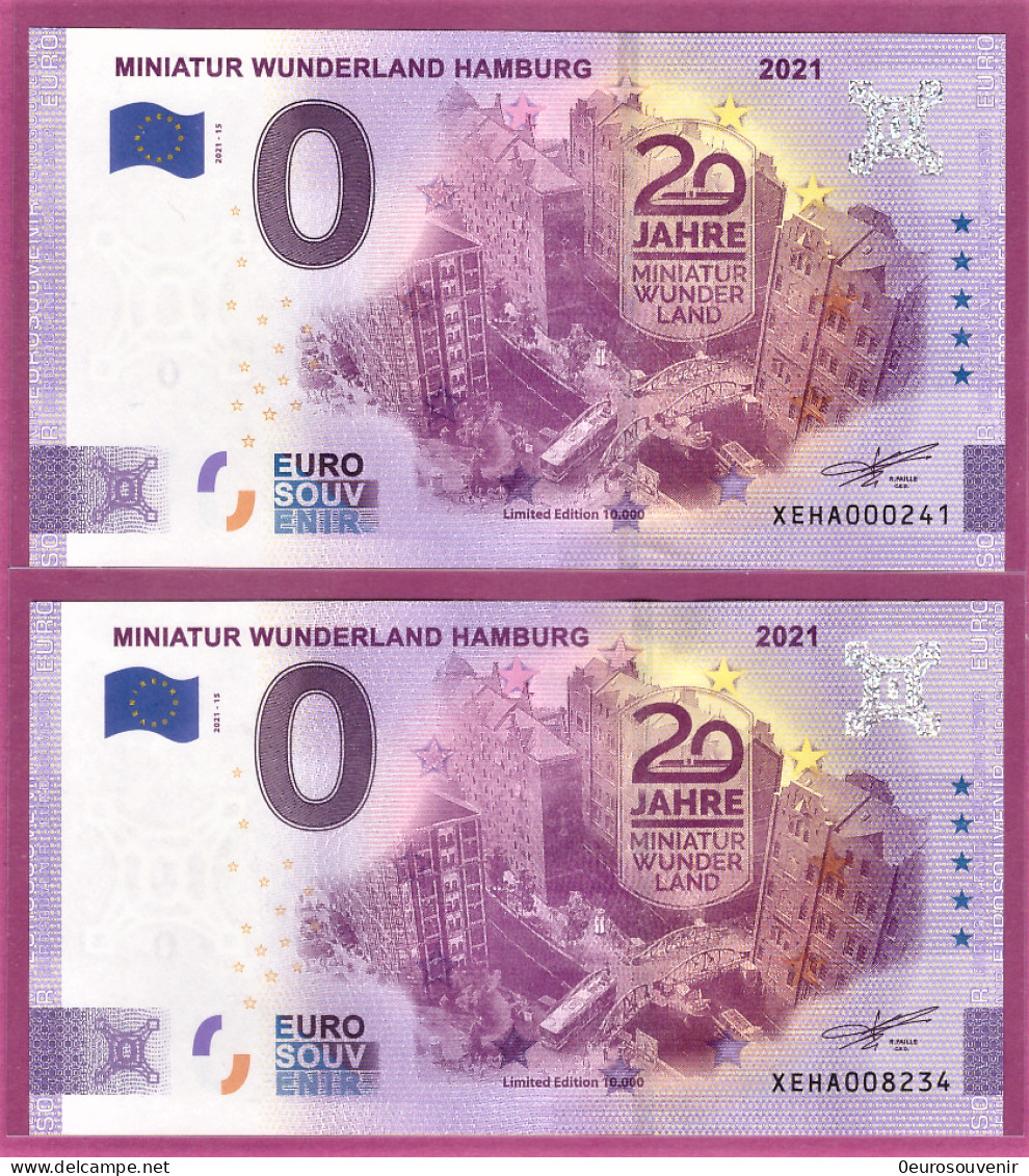 0-Euro XEHA 2021-15 MINIATUR WUNDERLAND HAMBURG - 20 JAHRE 2021 Set NORMAL+ANNIVERSARY - Private Proofs / Unofficial