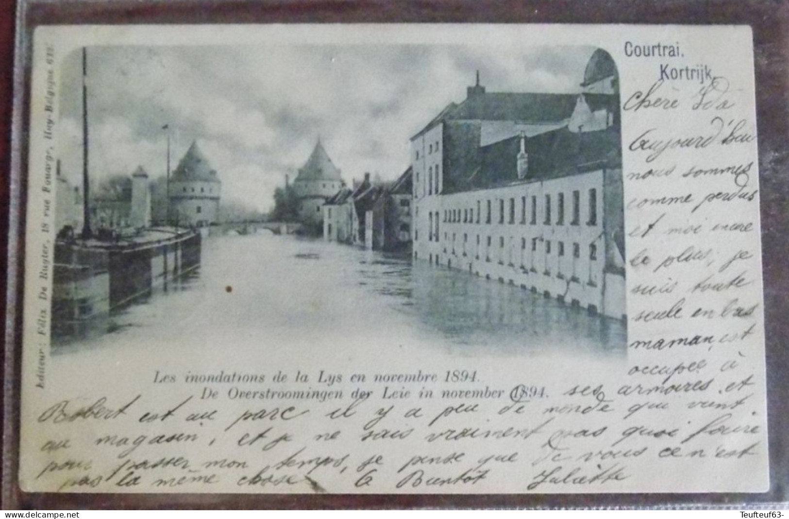 Cpa Kortrijk ; De Overstroomingen Der Leie In November 1894 - Kortrijk