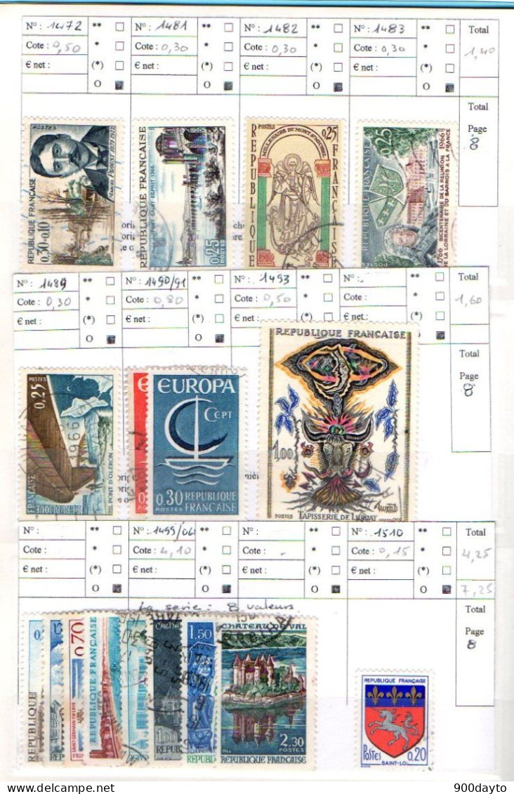 FRANCE oblitérés (Lot n° 30 F35: 119 timbres).