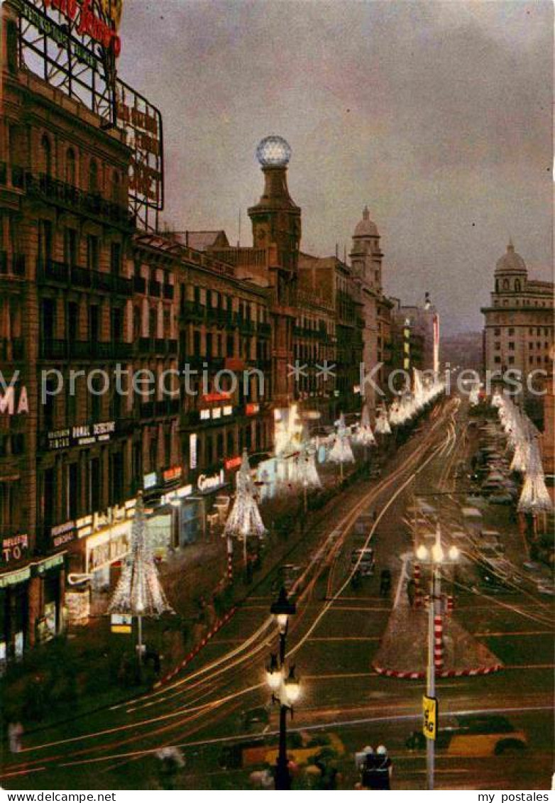 72889558 Barcelona Cataluna Calle Pelayo En La Noche Barcelona - Sonstige & Ohne Zuordnung