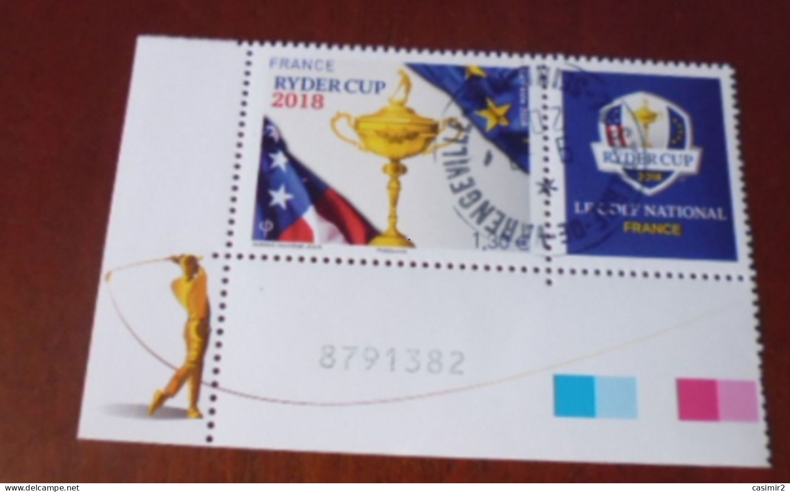 5245.OBLITERATION RONDE SUR TIMBRE NEUF RYDER CUP - Used Stamps