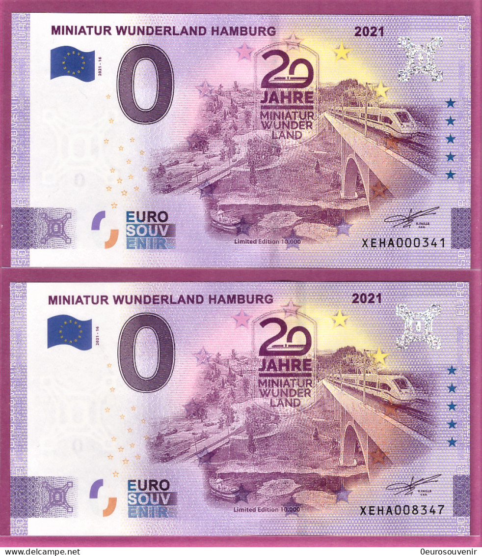 0-Euro XEHA 2021-16 MINIATUR WUNDERLAND HAMBURG - 20 JAHRE 2021 Set NORMAL+ANNIVERSARY - Private Proofs / Unofficial