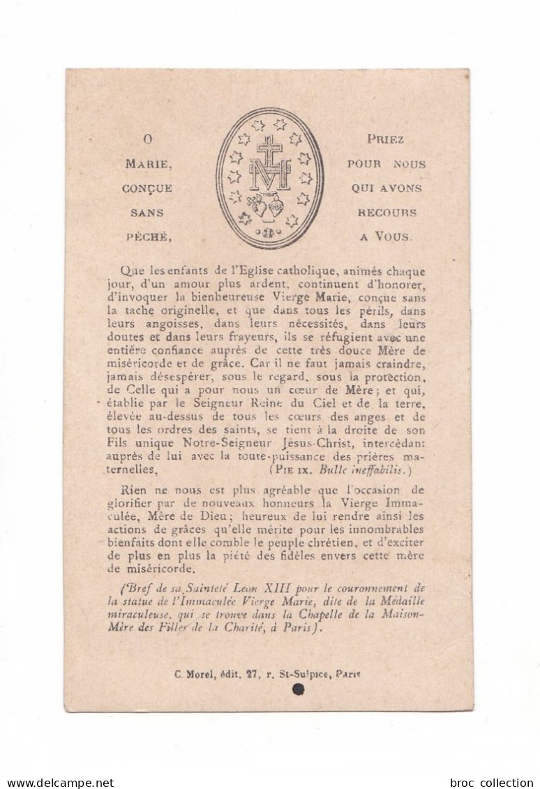 Ô Marie, Conçue Sans Péché, Priez Pour Nous, éd. C. Morel N° 982 - Devotion Images