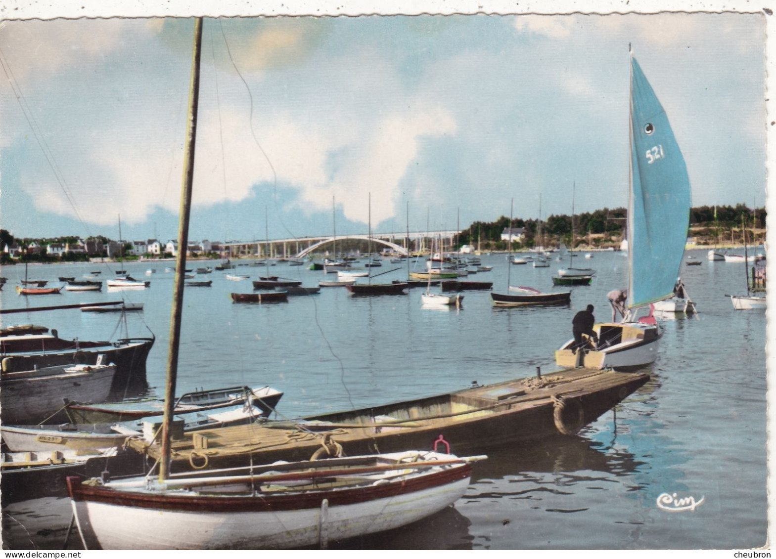 56. LA TRINITE SUR MER. CPSM. LE PORT ET LES YACHTS. ANNEE 1962 + TEXTE - La Trinite Sur Mer
