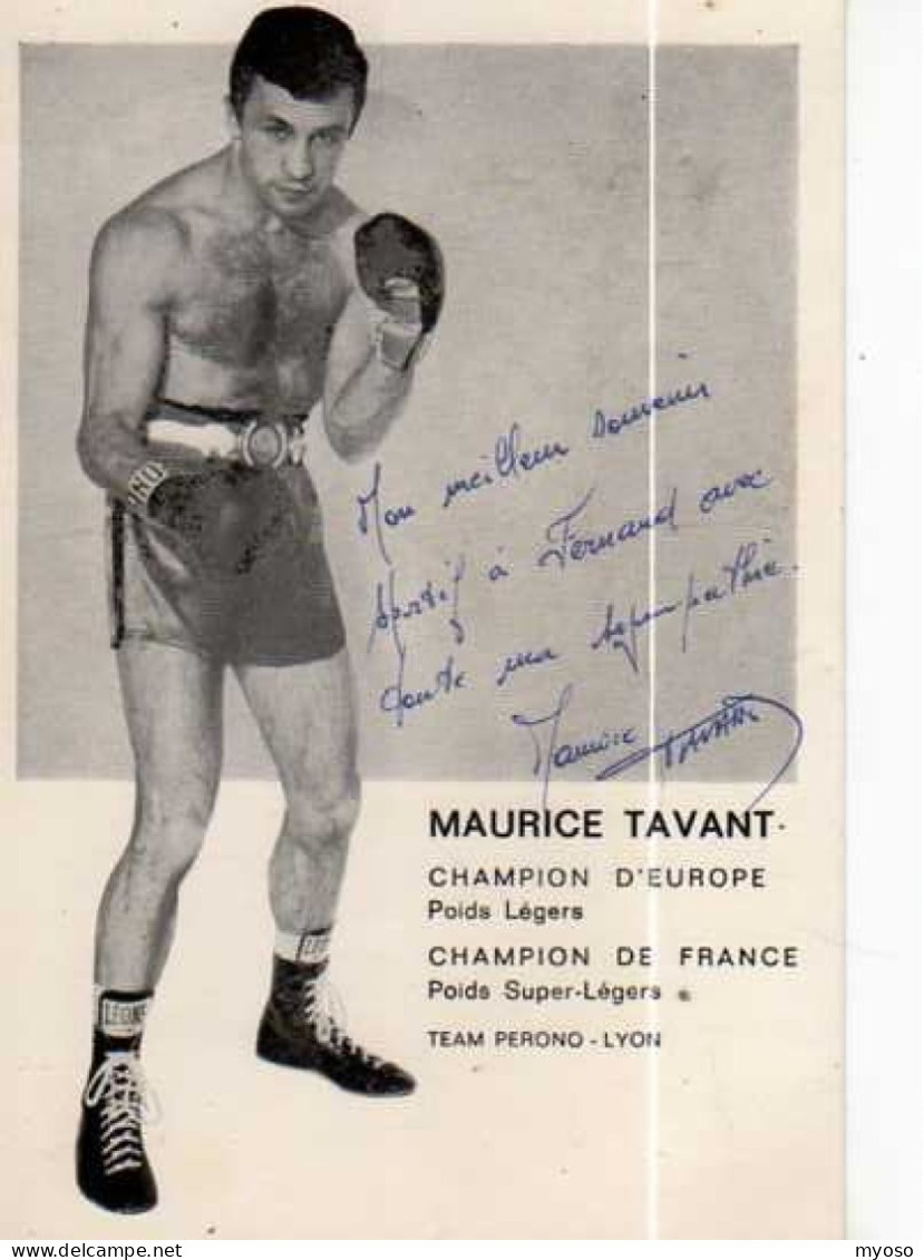 Maurice TAVANT Boxe Champion D'Europe Poids Legers, De France Poids Super Legers, Dedicace - Pugilato