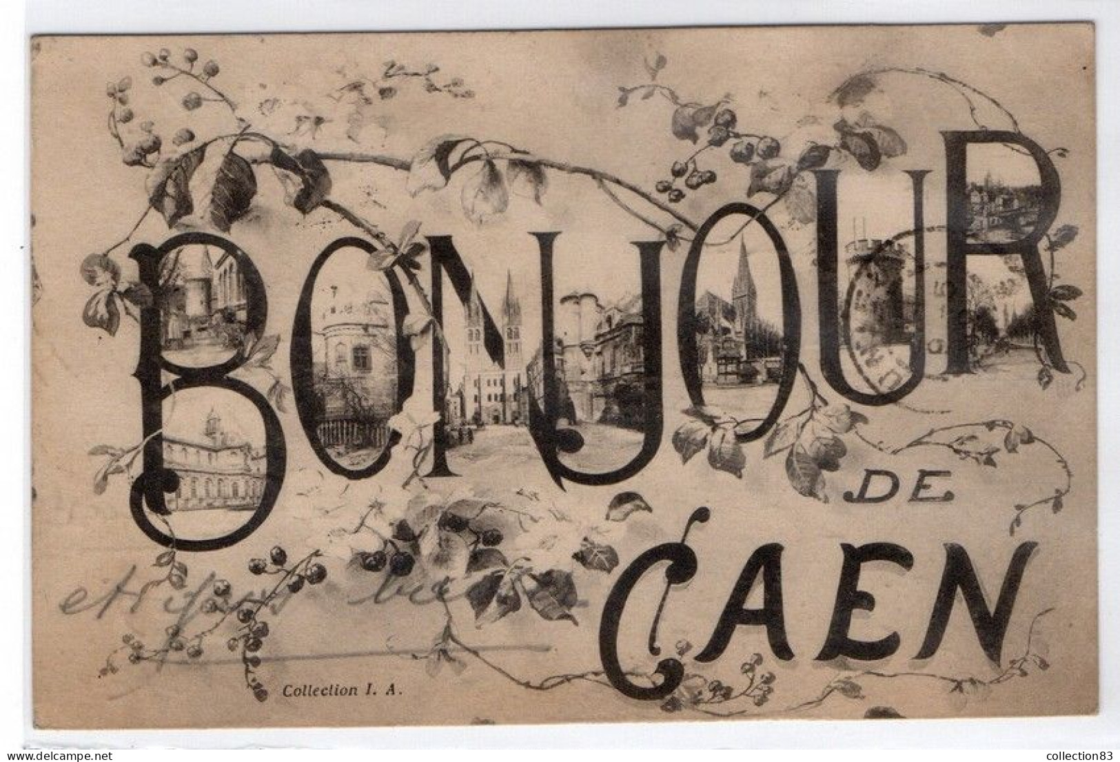 CPA Un Bonjour De CAEN - Caen