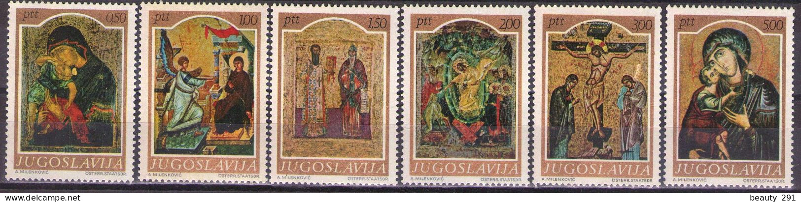 Yugoslavia 1968 - Art - Medieval Icons - Mi 1268-1273 - MNH**VF - Nuevos