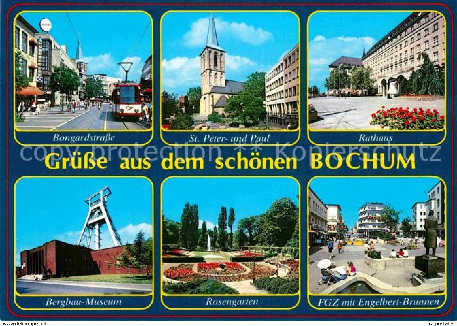 72888311 Bochum Bongardstrasse Kirche Rathaus Brunnen Rosengarten Bergbau Museum - Bochum